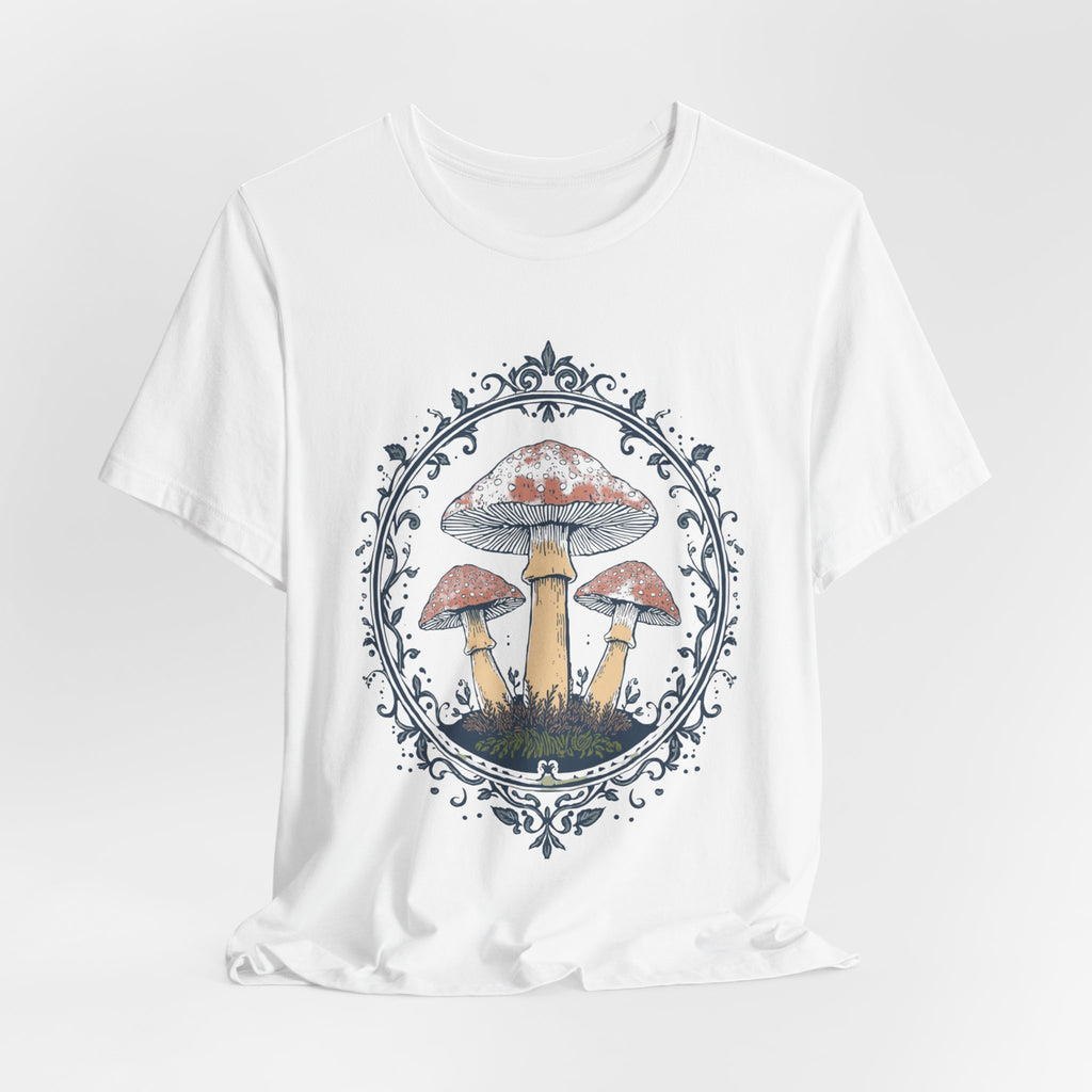 Mushroom Meadow Tee — Vintage Botanical Fungi Graphic T-Shirt