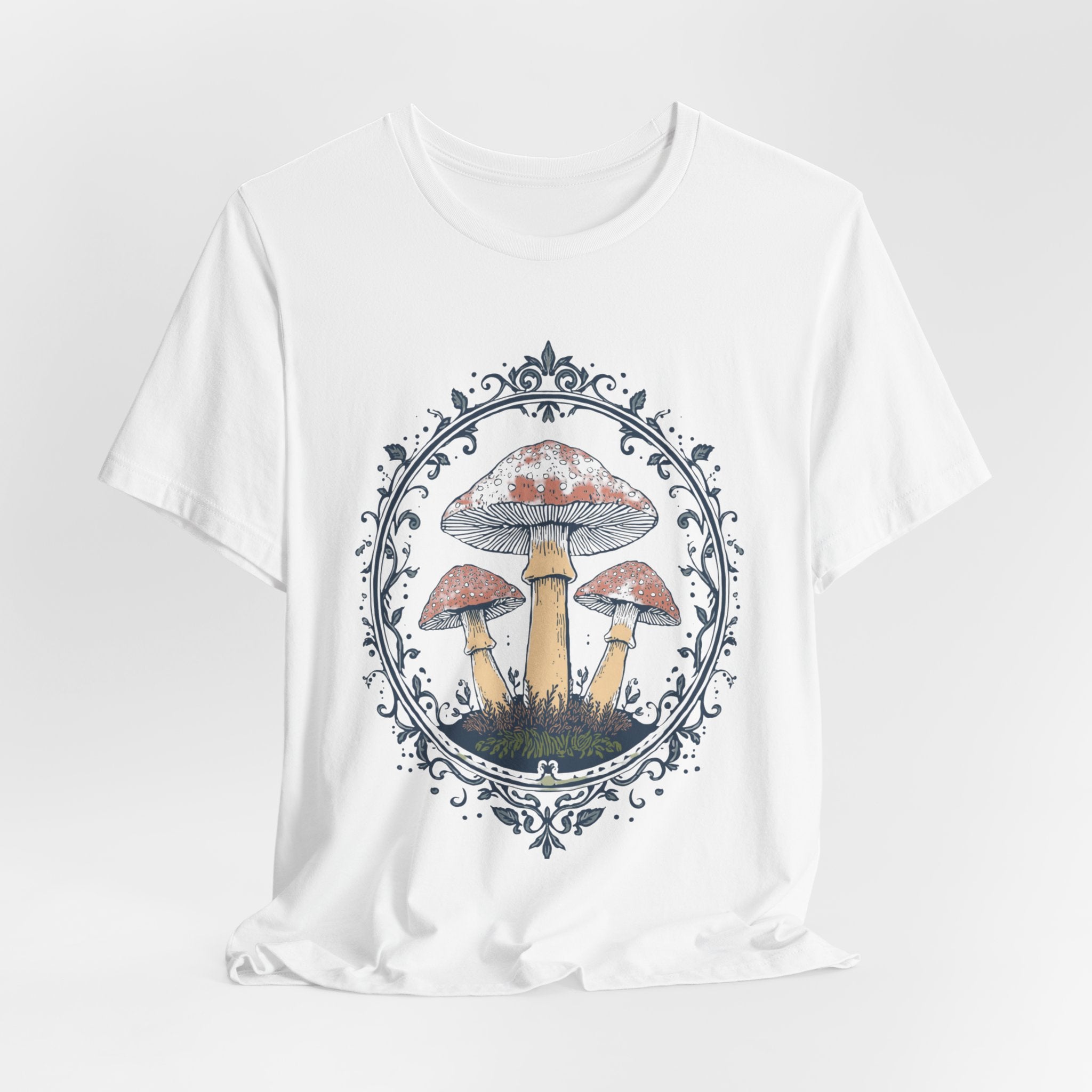Mushroom Meadow Tee — Vintage Botanical Fungi Graphic T-Shirt