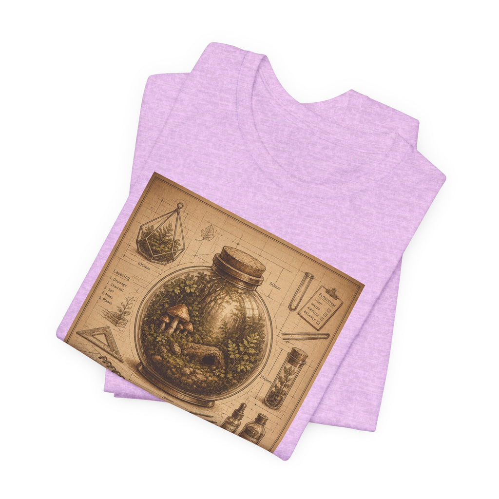 Architect of Tiny Ecosystems T-Shirt — Terrarium Builder Vintage Diagram Tee