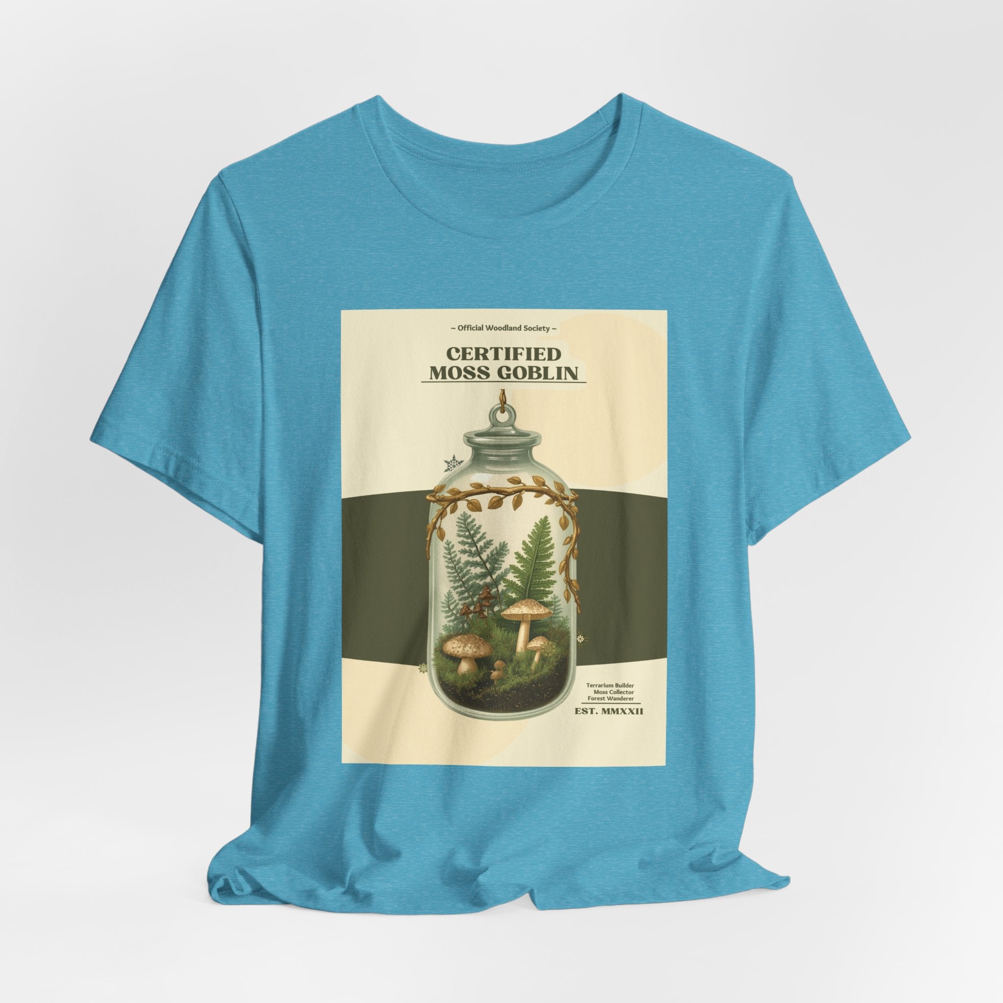 Moss Goblin Tee – 'Certified Moss Goblin' Botanical Jar Graphic T‑Shirt