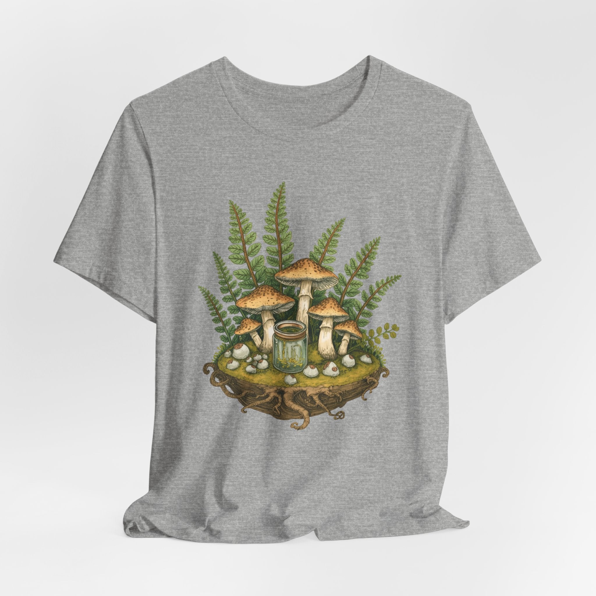 Mushroom Forest Tee — Ferns & Fairy Fungi Graphic T-Shirt