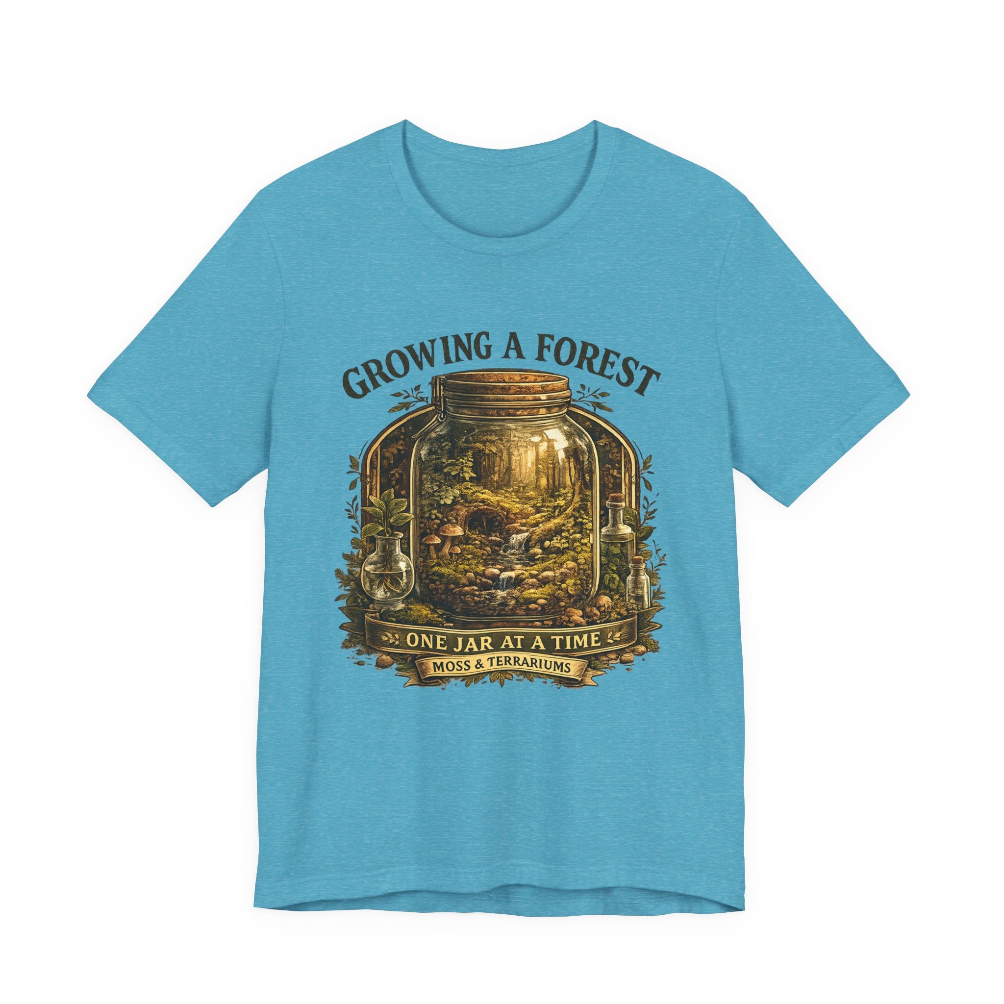 Growing a Forest Jar Tee — "One Jar at a Time" Moss & Terrarium T-Shirt