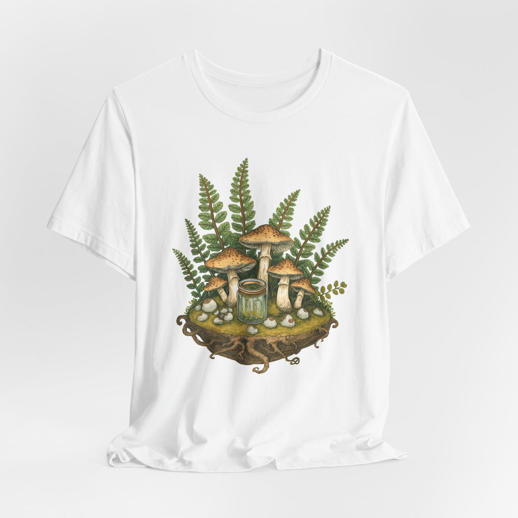 Mushroom Forest Tee — Ferns & Fairy Fungi Graphic T-Shirt