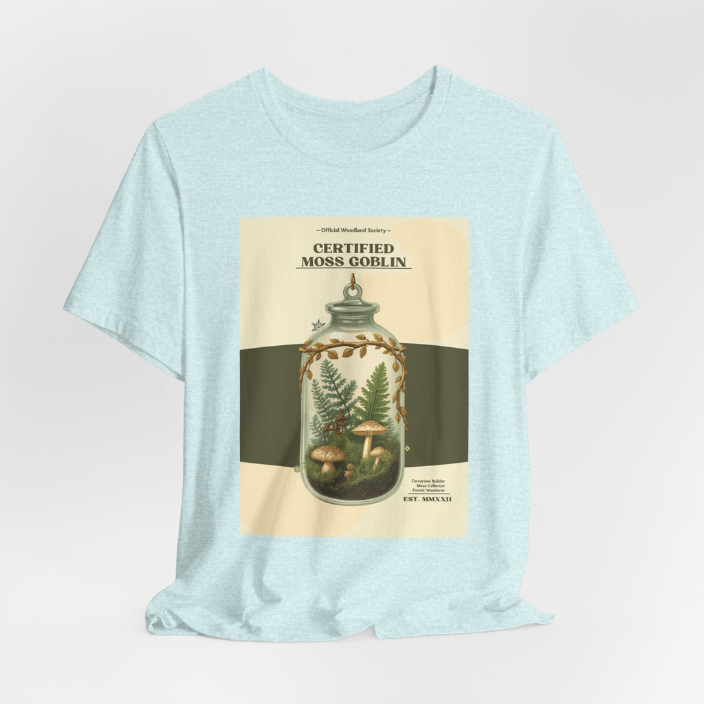 Moss Goblin Tee – 'Certified Moss Goblin' Botanical Jar Graphic T‑Shirt