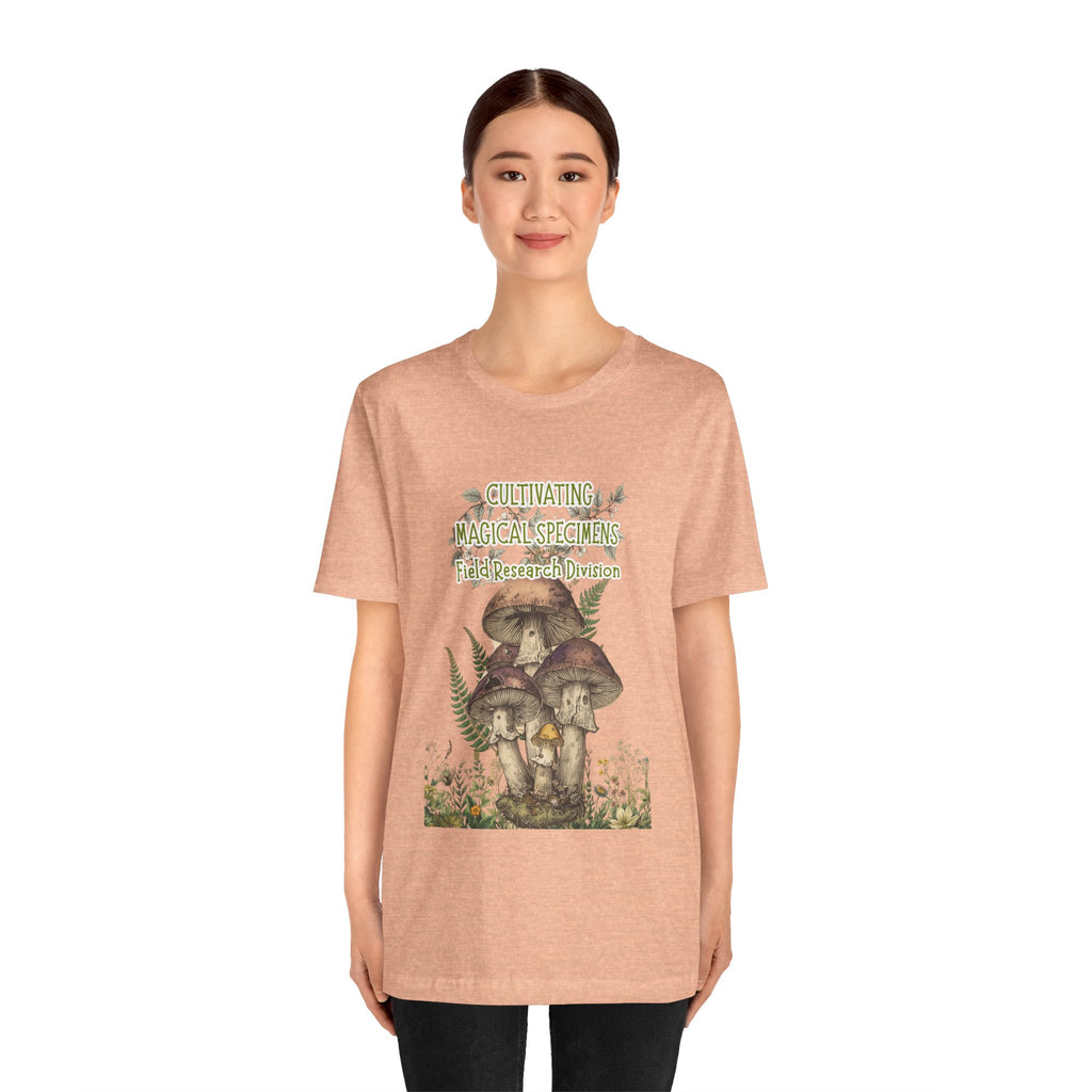 Mushroom Field Research Tee — "Cultivating Magical Specimens" Botanical Graphic Shirt