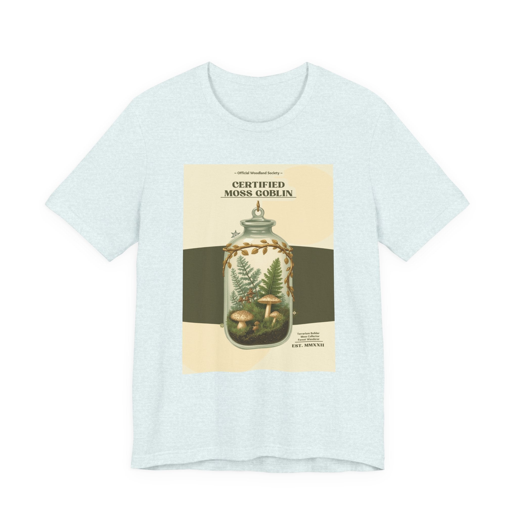 Moss Goblin Tee – 'Certified Moss Goblin' Botanical Jar Graphic T‑Shirt