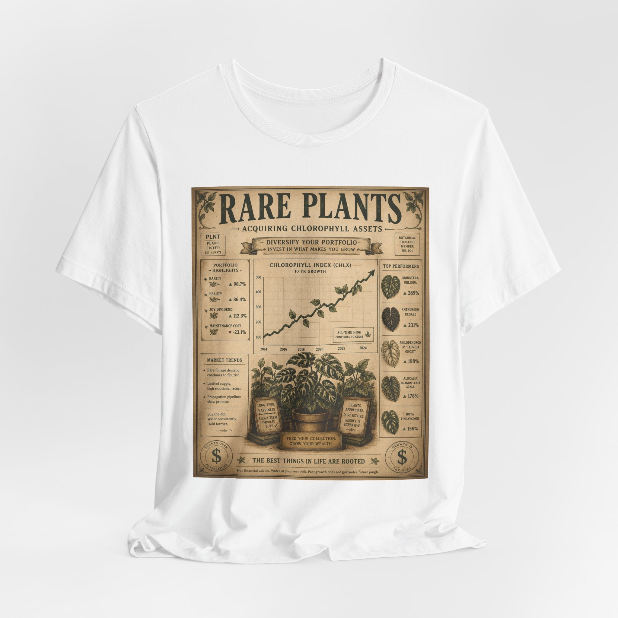 Rare Plants Vintage Graphic Tee — Botanical Chart T-Shirt