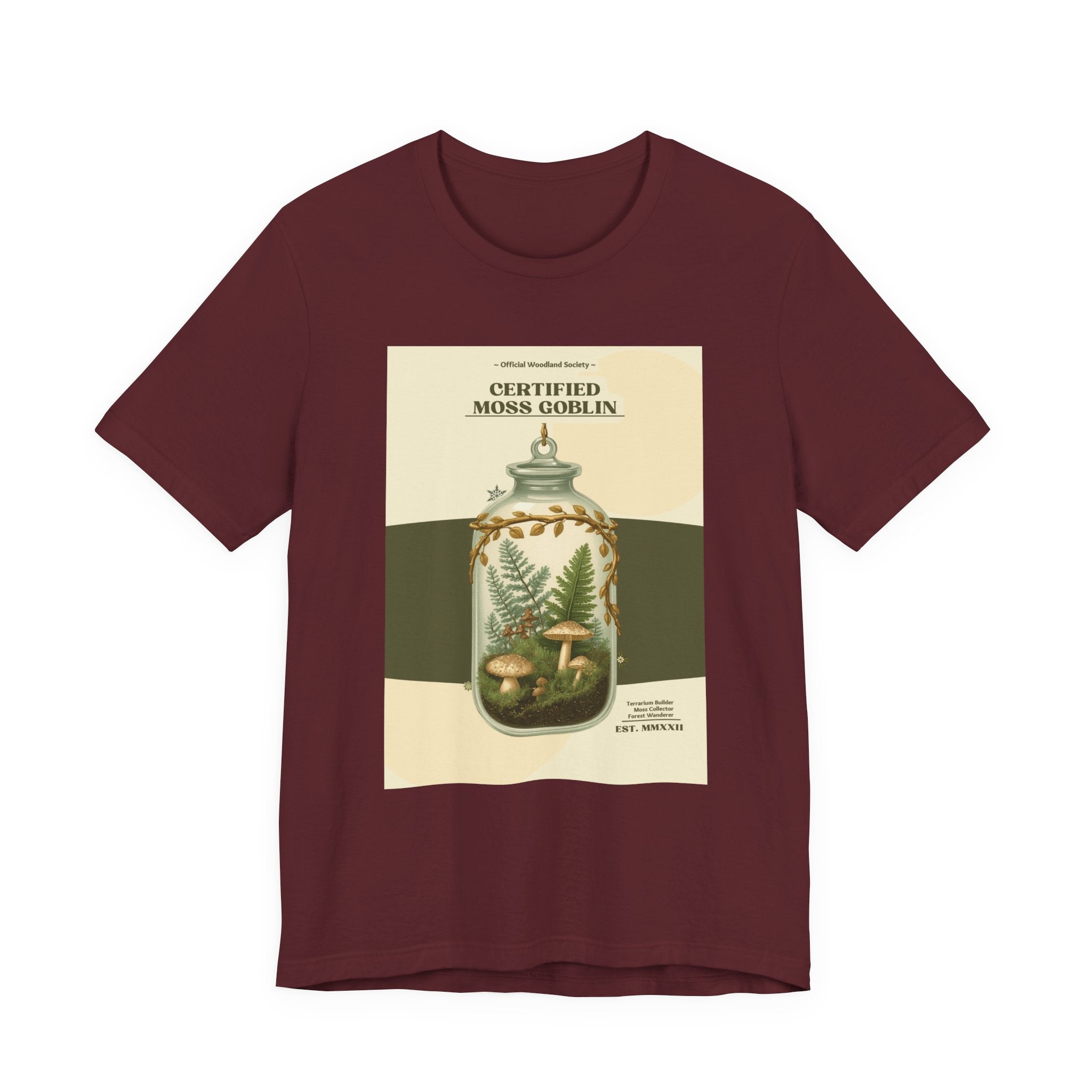 Moss Goblin Tee – 'Certified Moss Goblin' Botanical Jar Graphic T‑Shirt