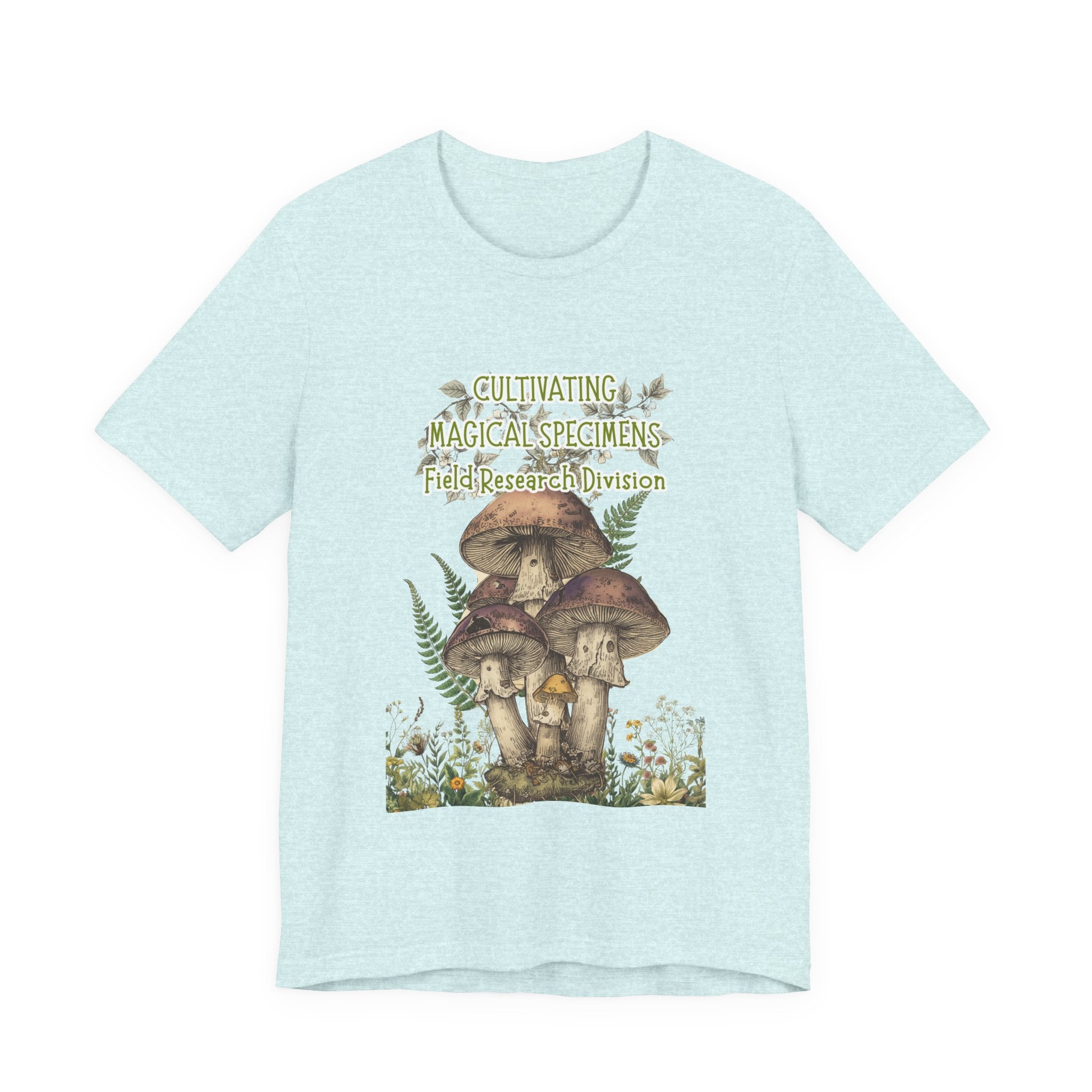 Mushroom Field Research Tee — "Cultivating Magical Specimens" Botanical Graphic Shirt