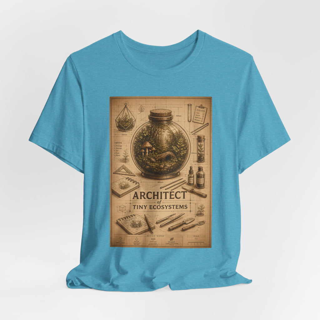 Architect of Tiny Ecosystems T-Shirt — Terrarium Builder Vintage Diagram Tee