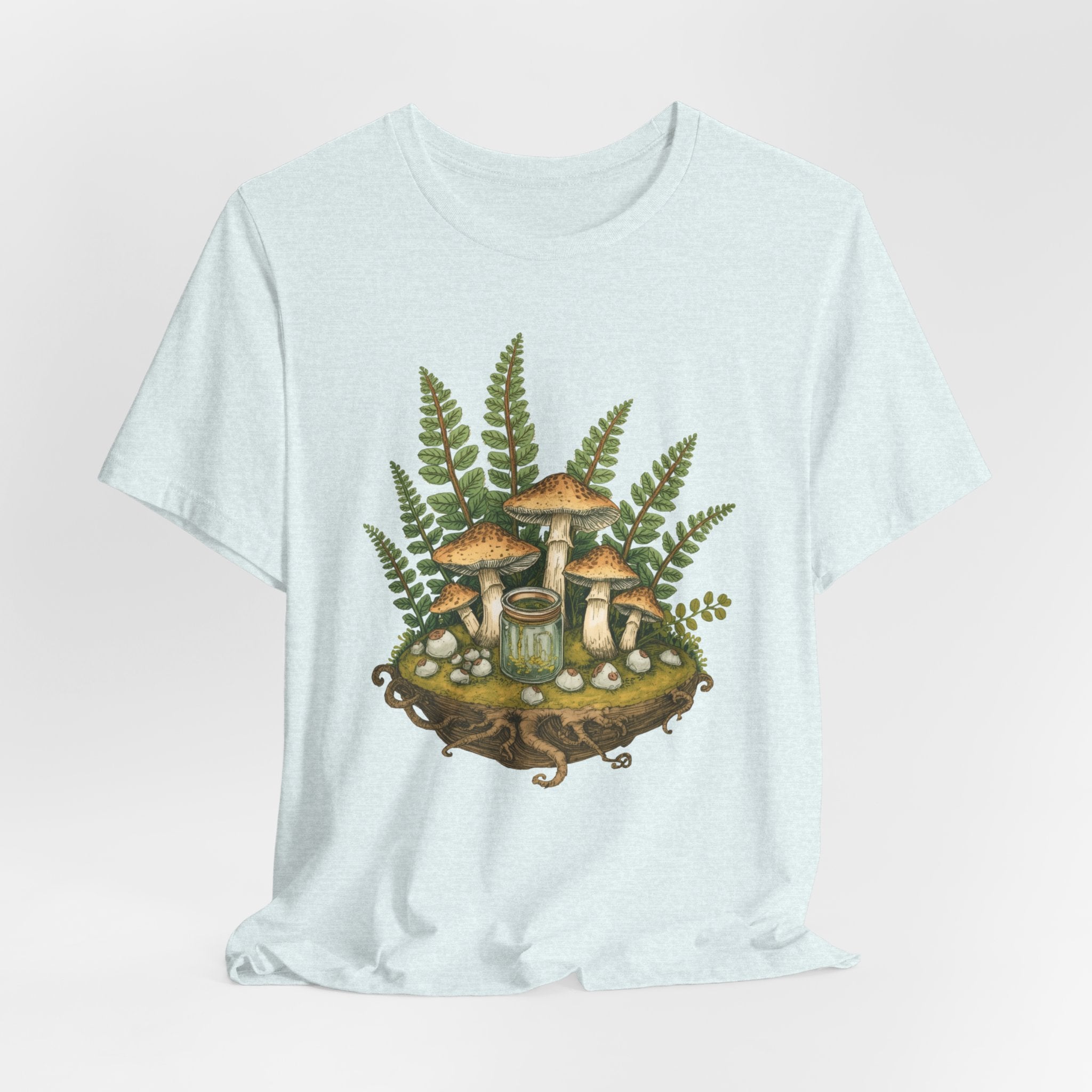 Mushroom Forest Tee — Ferns & Fairy Fungi Graphic T-Shirt