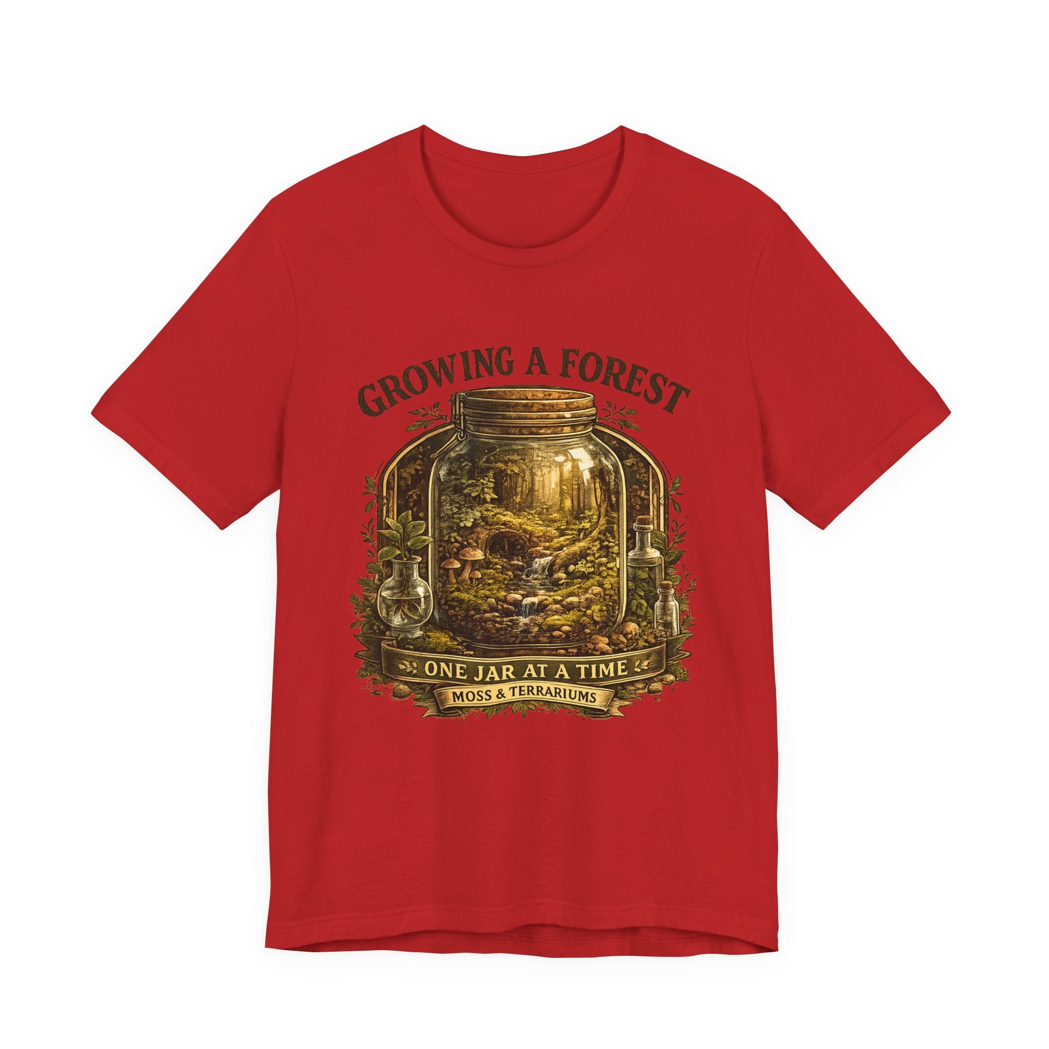 Growing a Forest Jar Tee — "One Jar at a Time" Moss & Terrarium T-Shirt