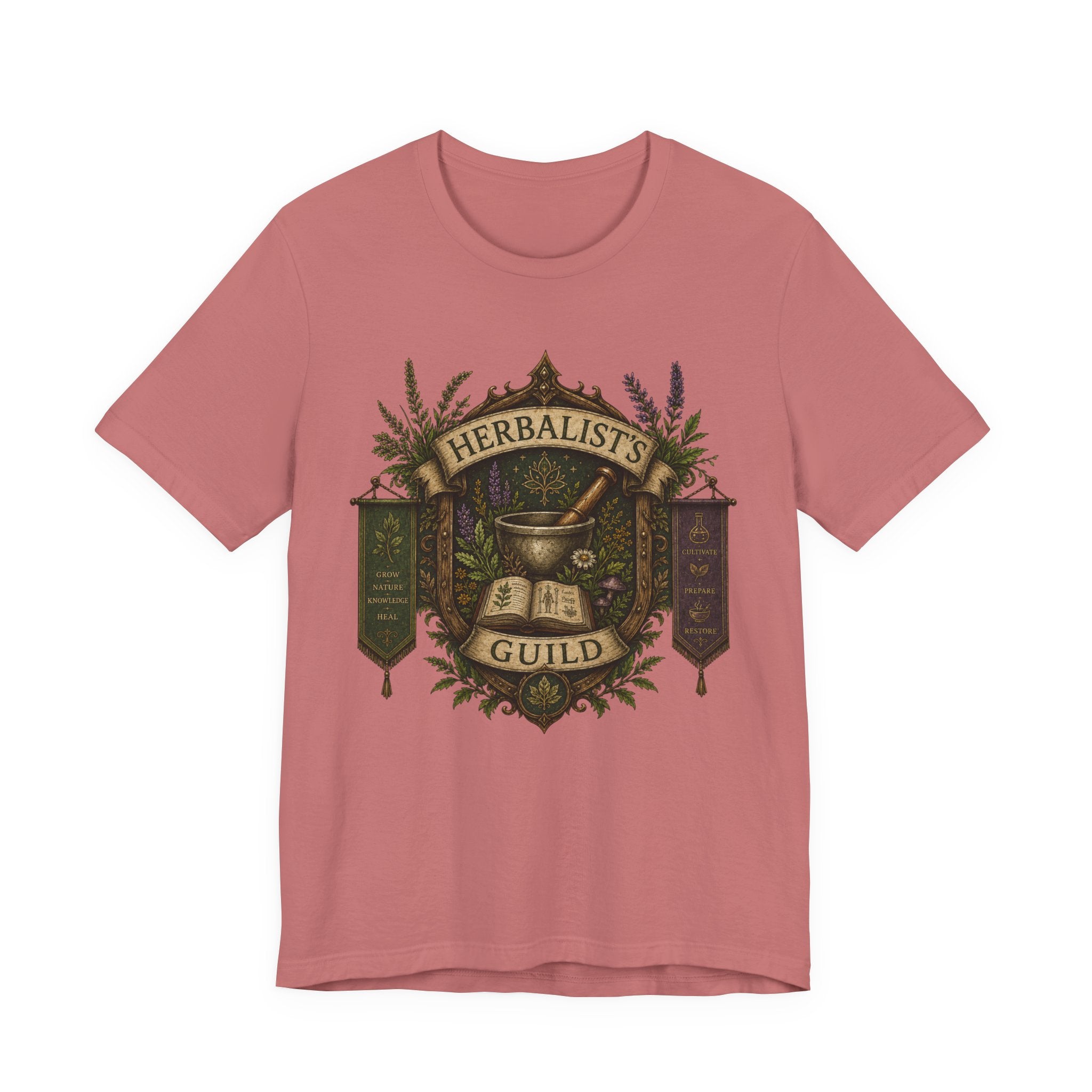 Herbalists Guild Tee — Vintage Apothecary Mortar & Pestle T-Shirt