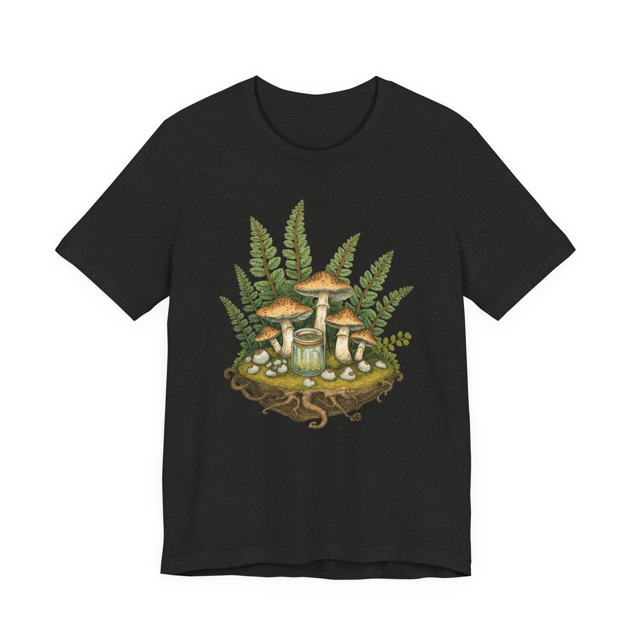 Mushroom Forest Tee — Ferns & Fairy Fungi Graphic T-Shirt