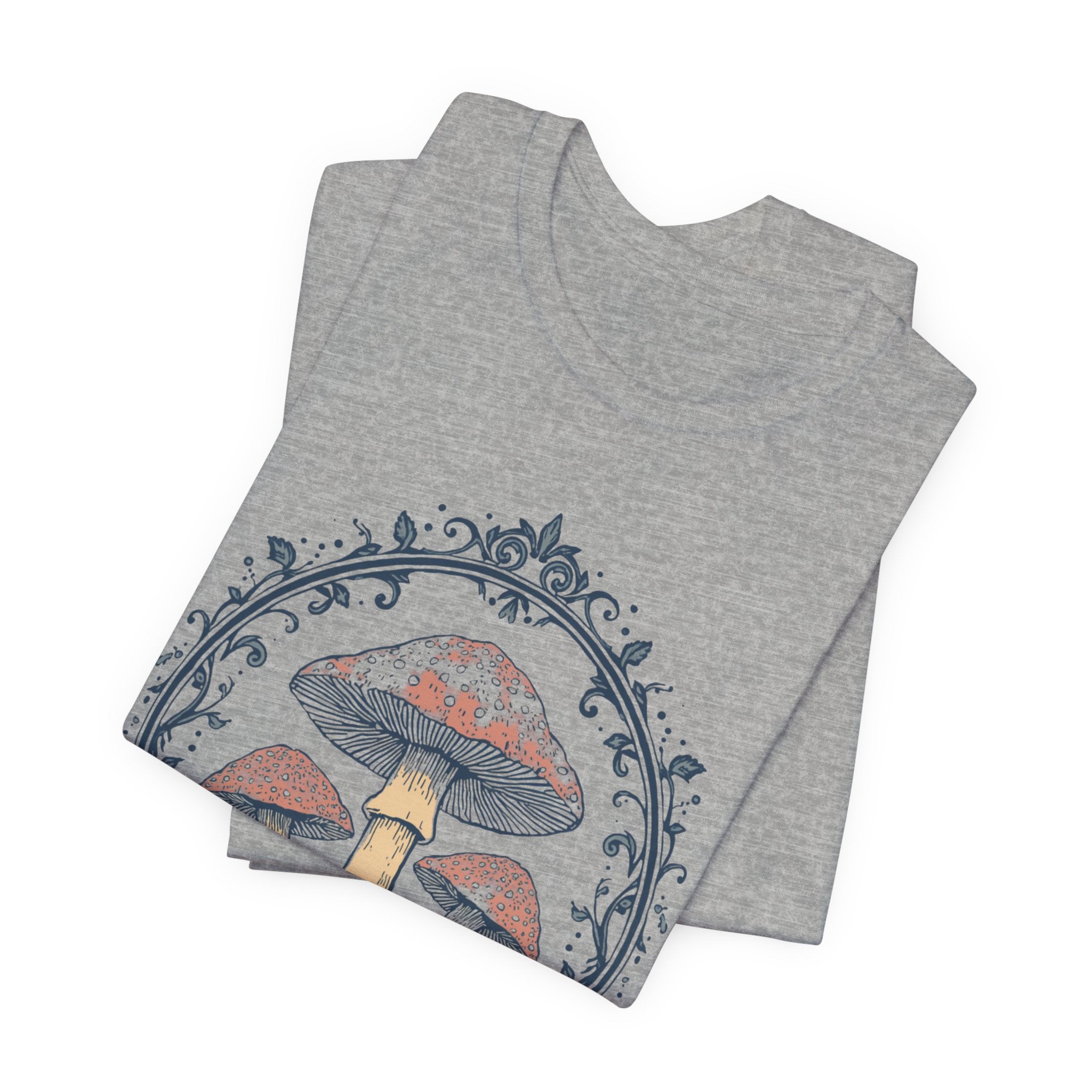 Mushroom Meadow Tee — Vintage Botanical Fungi Graphic T-Shirt