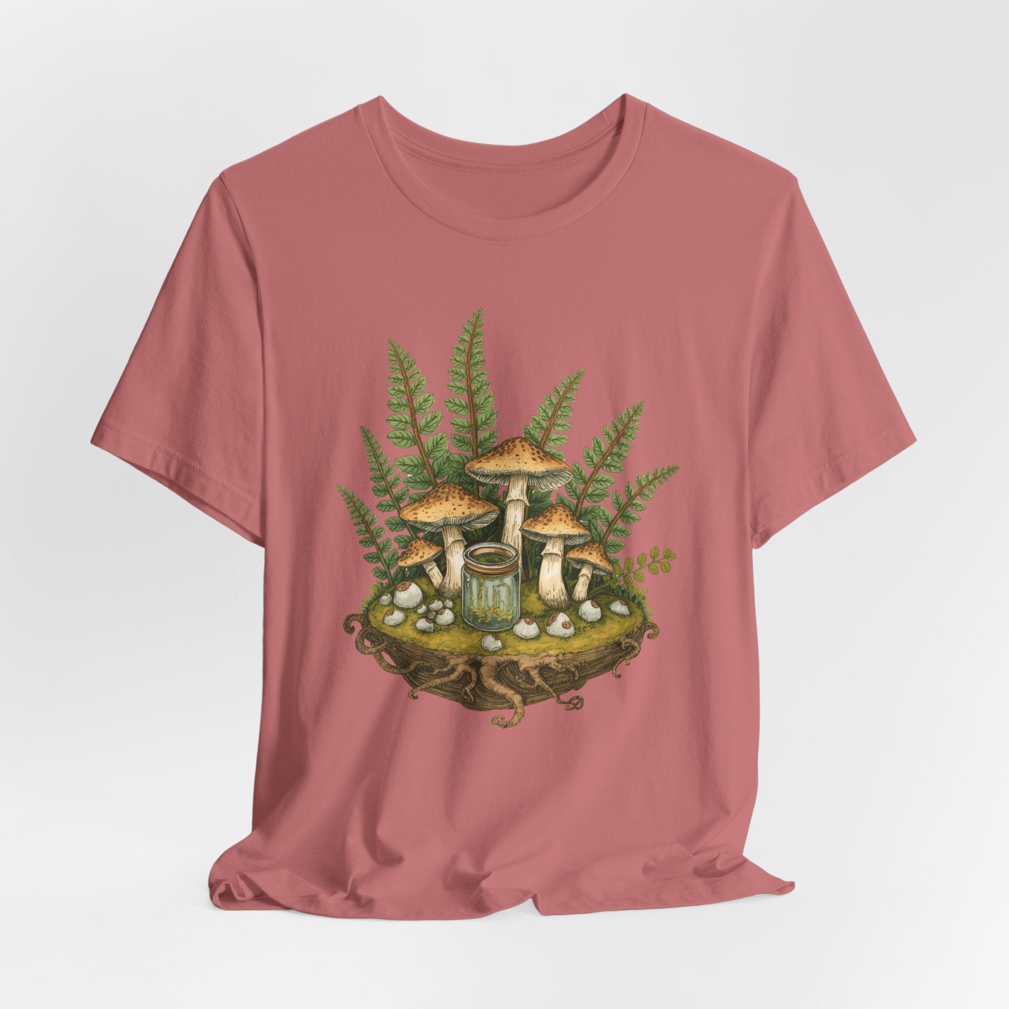 Mushroom Forest Tee — Ferns & Fairy Fungi Graphic T-Shirt