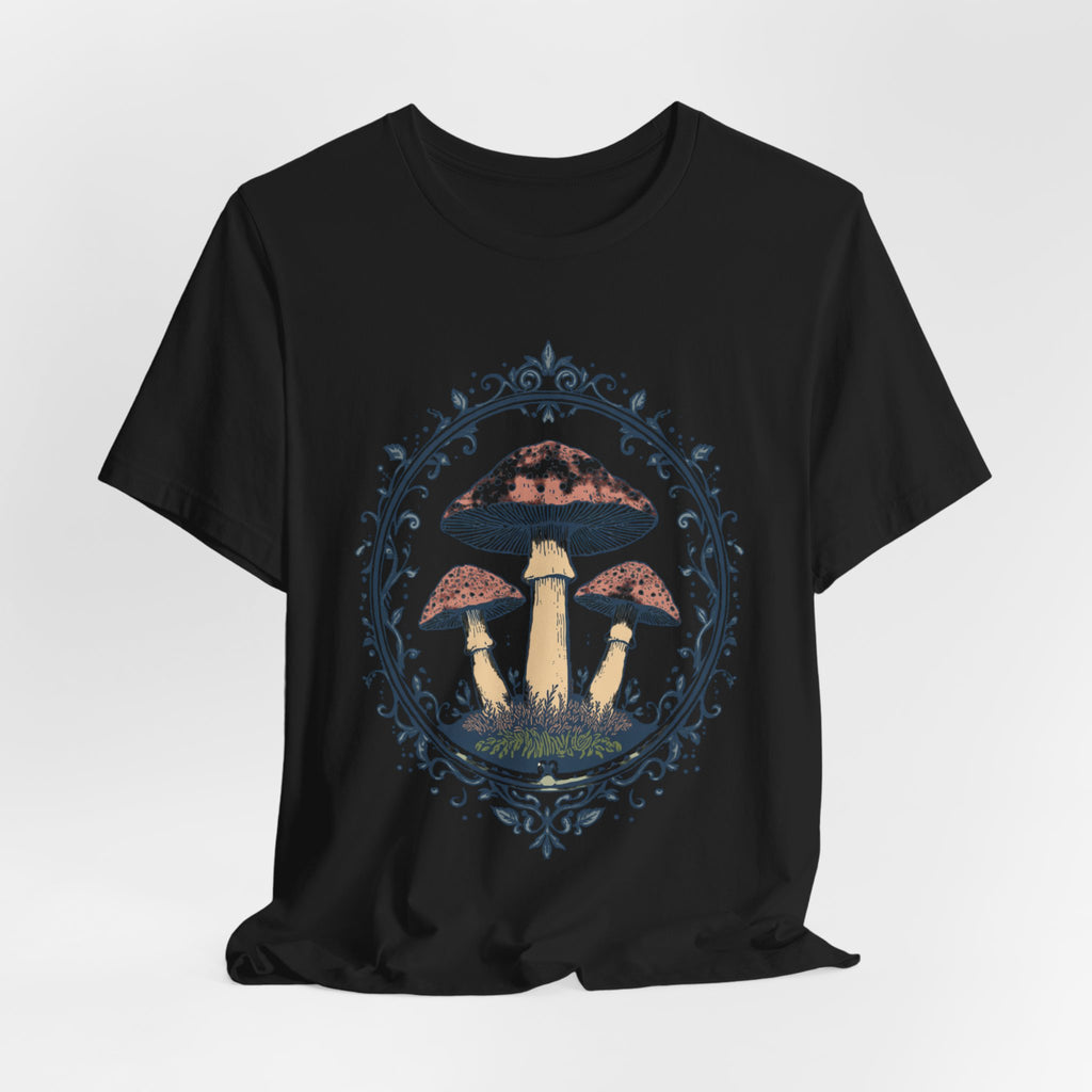 Mushroom Meadow Tee — Vintage Botanical Fungi Graphic T-Shirt