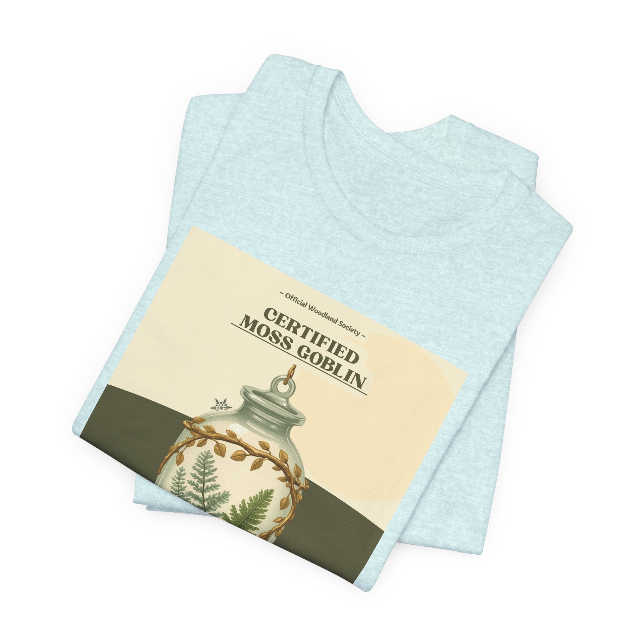 Moss Goblin Tee – 'Certified Moss Goblin' Botanical Jar Graphic T‑Shirt