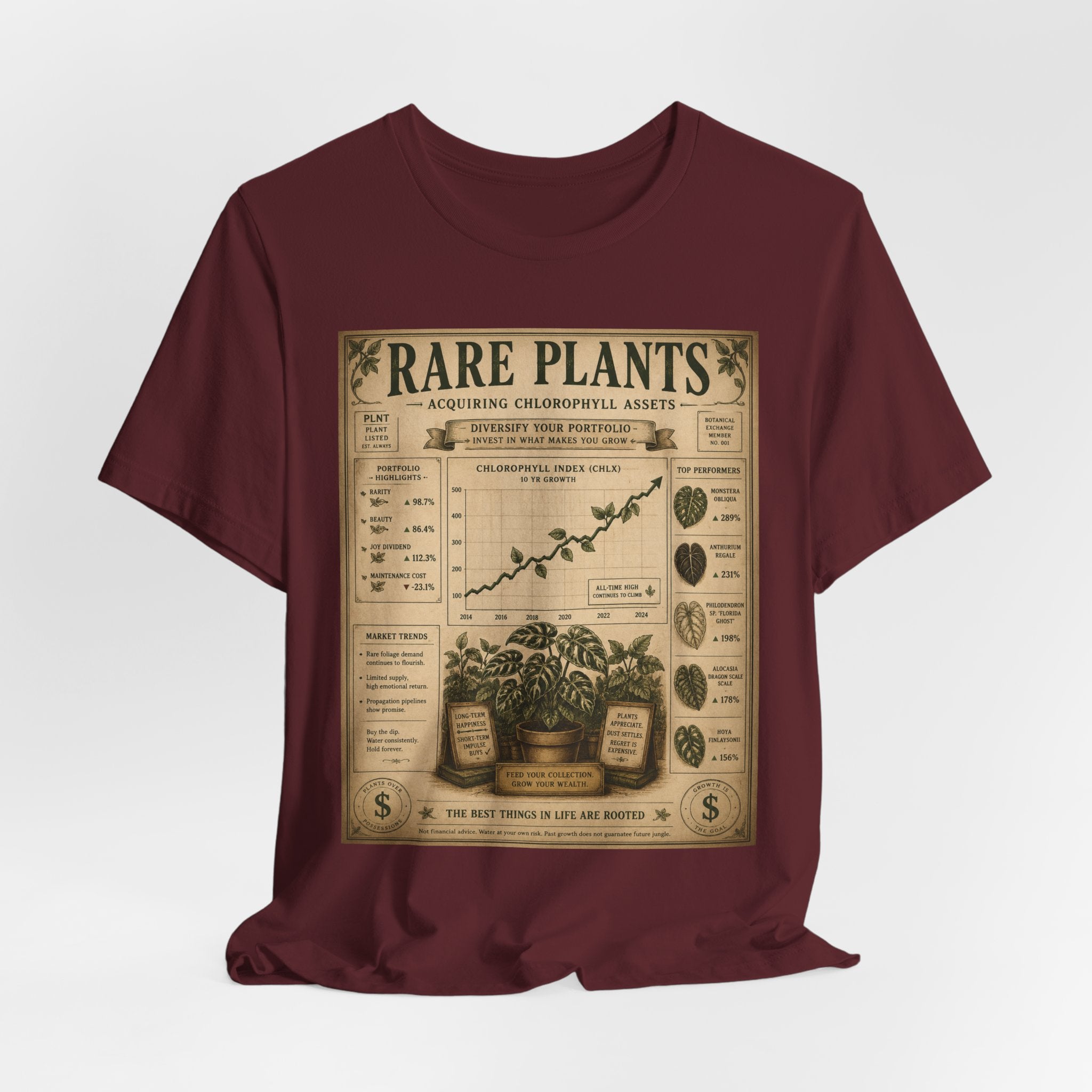 Rare Plants Vintage Graphic Tee — Botanical Chart T-Shirt