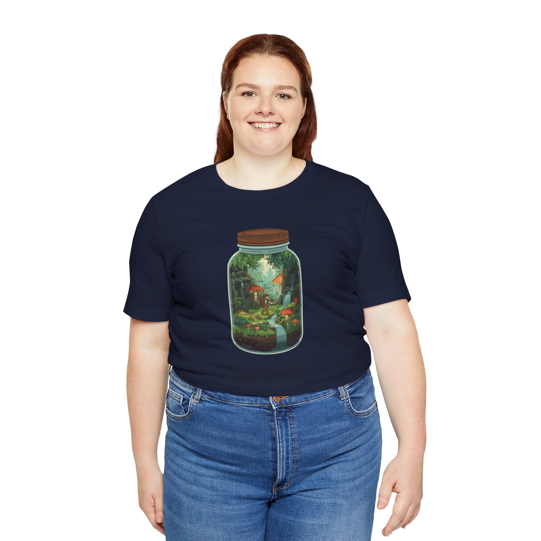 Tiny World Tee — Jar Terrarium Graphic T‑Shirt ("Tiny World, Big Problems")