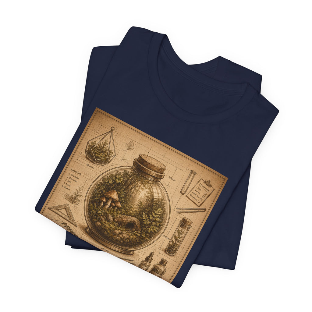 Architect of Tiny Ecosystems T-Shirt — Terrarium Builder Vintage Diagram Tee