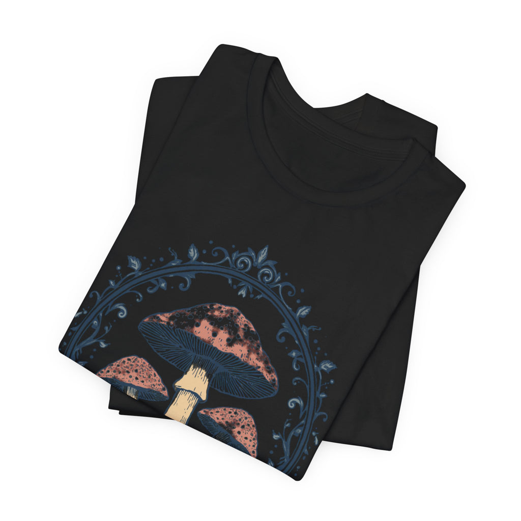 Mushroom Meadow Tee — Vintage Botanical Fungi Graphic T-Shirt