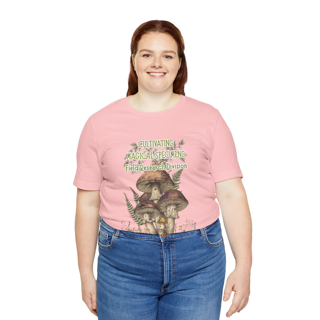Mushroom Field Research Tee — "Cultivating Magical Specimens" Botanical Graphic Shirt