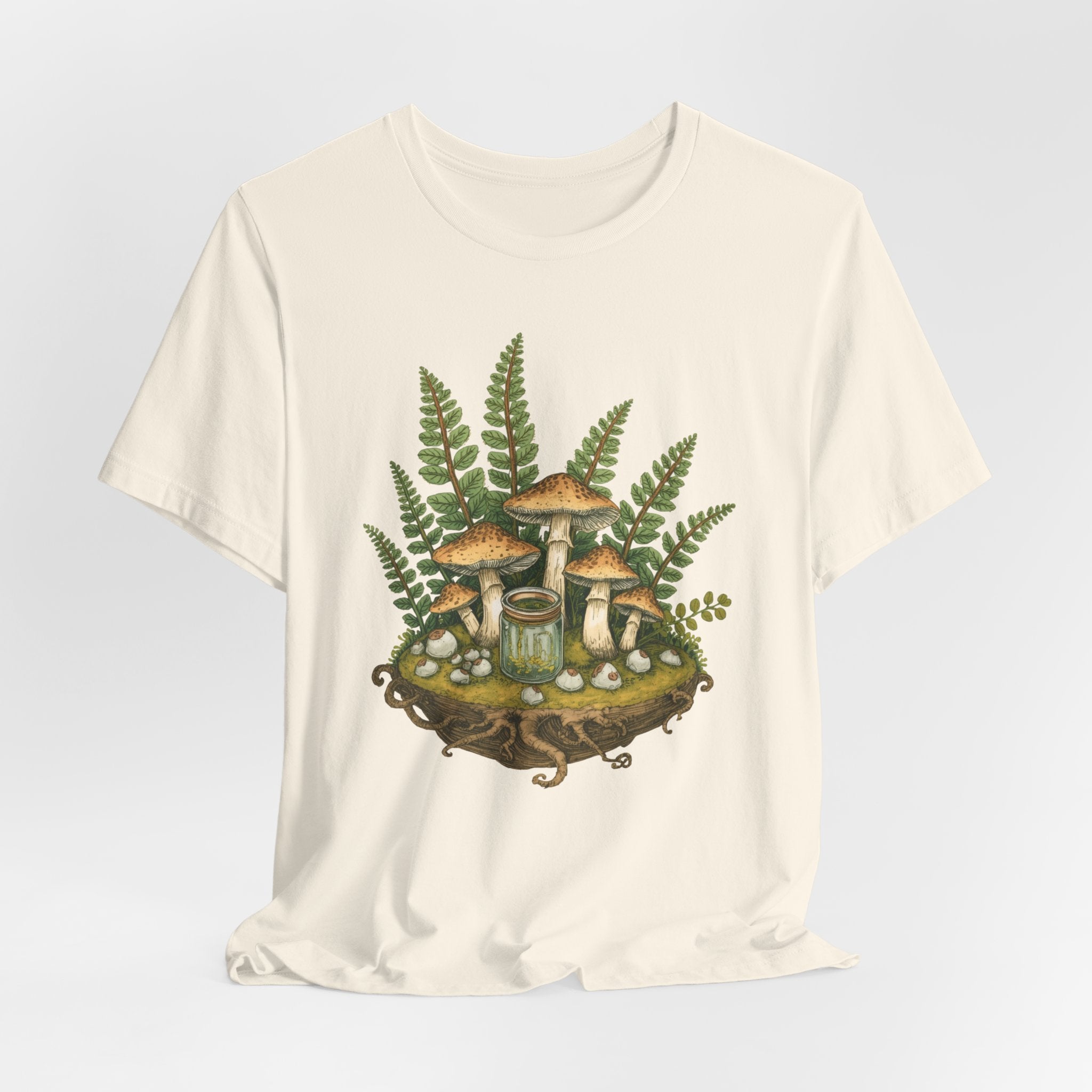Mushroom Forest Tee — Ferns & Fairy Fungi Graphic T-Shirt