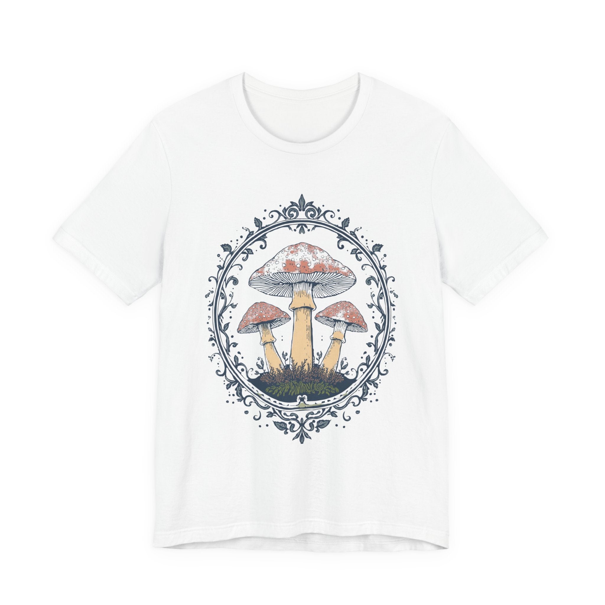 Mushroom Meadow Tee — Vintage Botanical Fungi Graphic T-Shirt