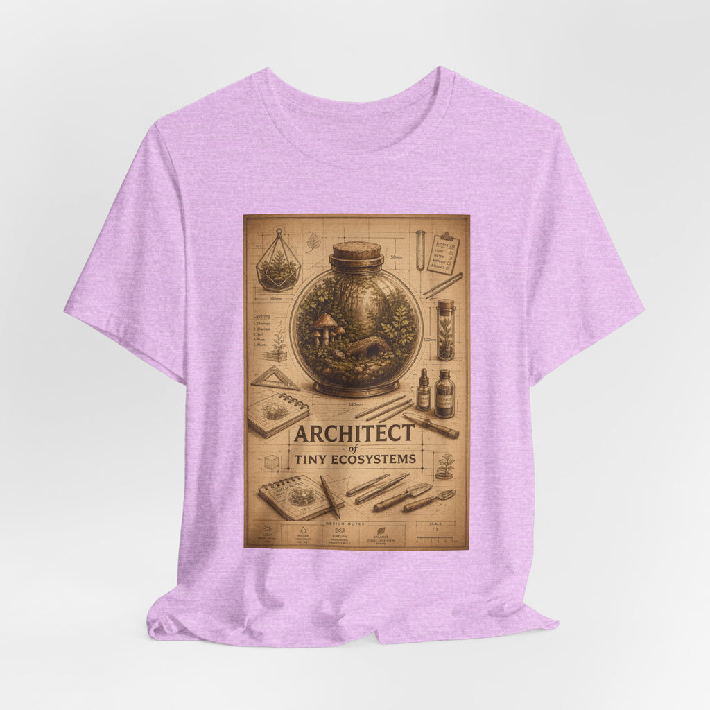 Architect of Tiny Ecosystems T-Shirt — Terrarium Builder Vintage Diagram Tee