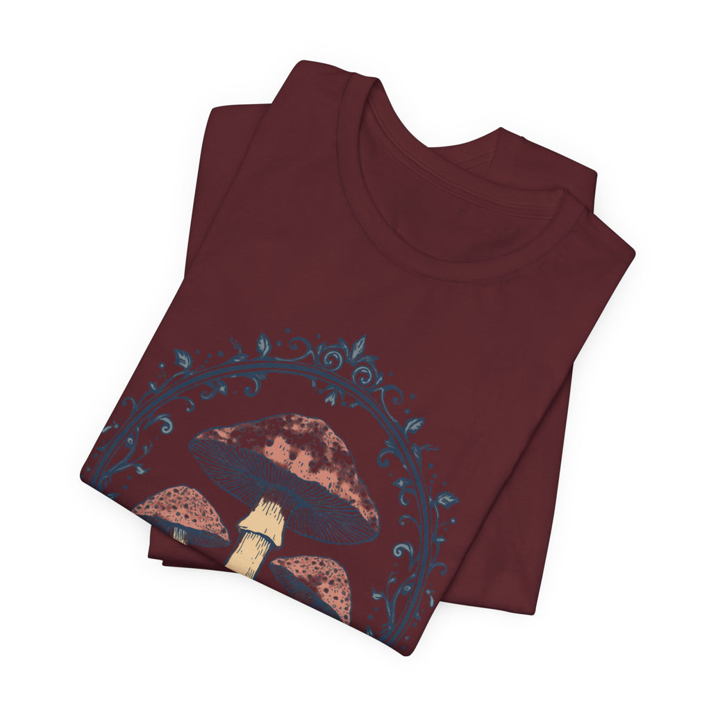 Mushroom Meadow Tee — Vintage Botanical Fungi Graphic T-Shirt