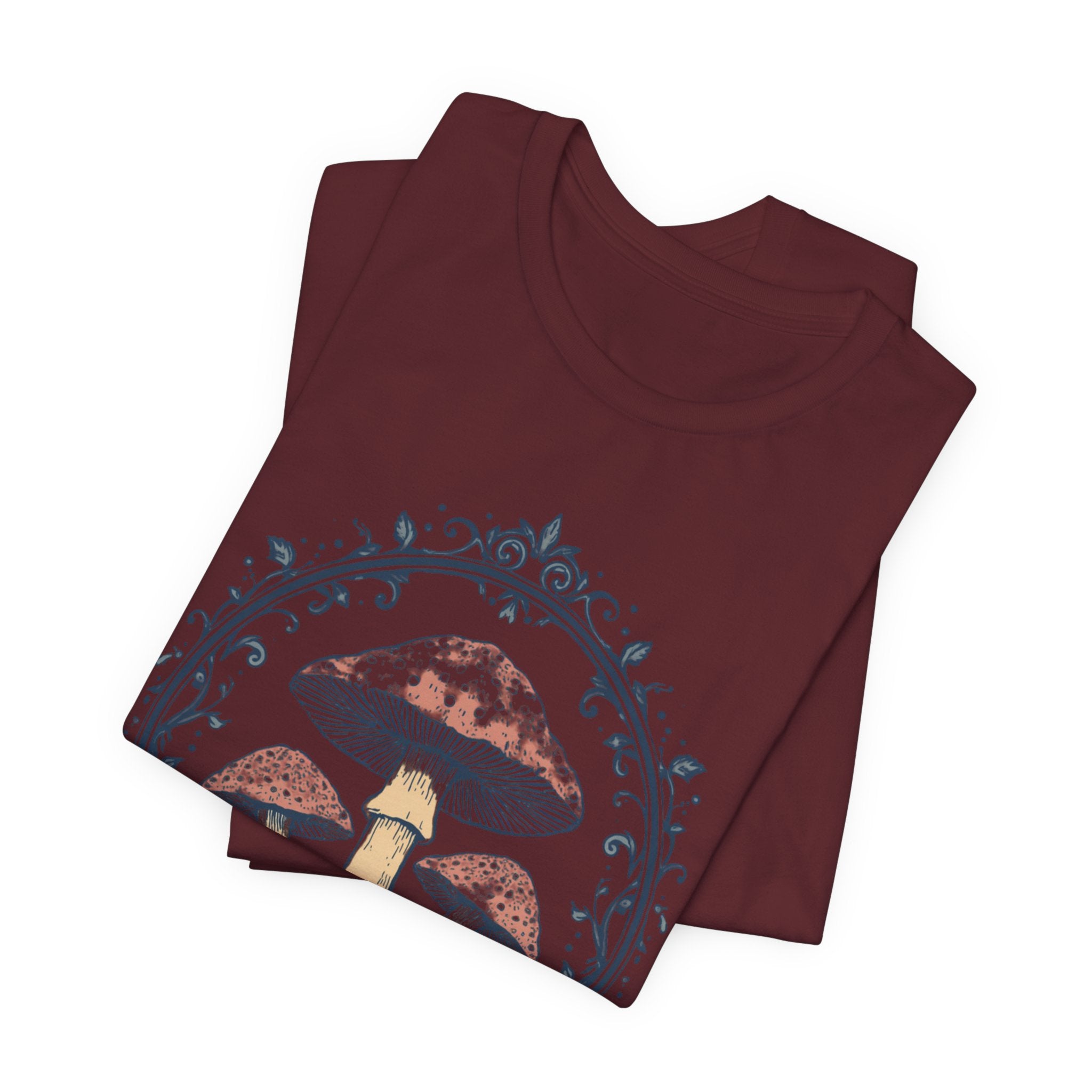 Mushroom Meadow Tee — Vintage Botanical Fungi Graphic T-Shirt