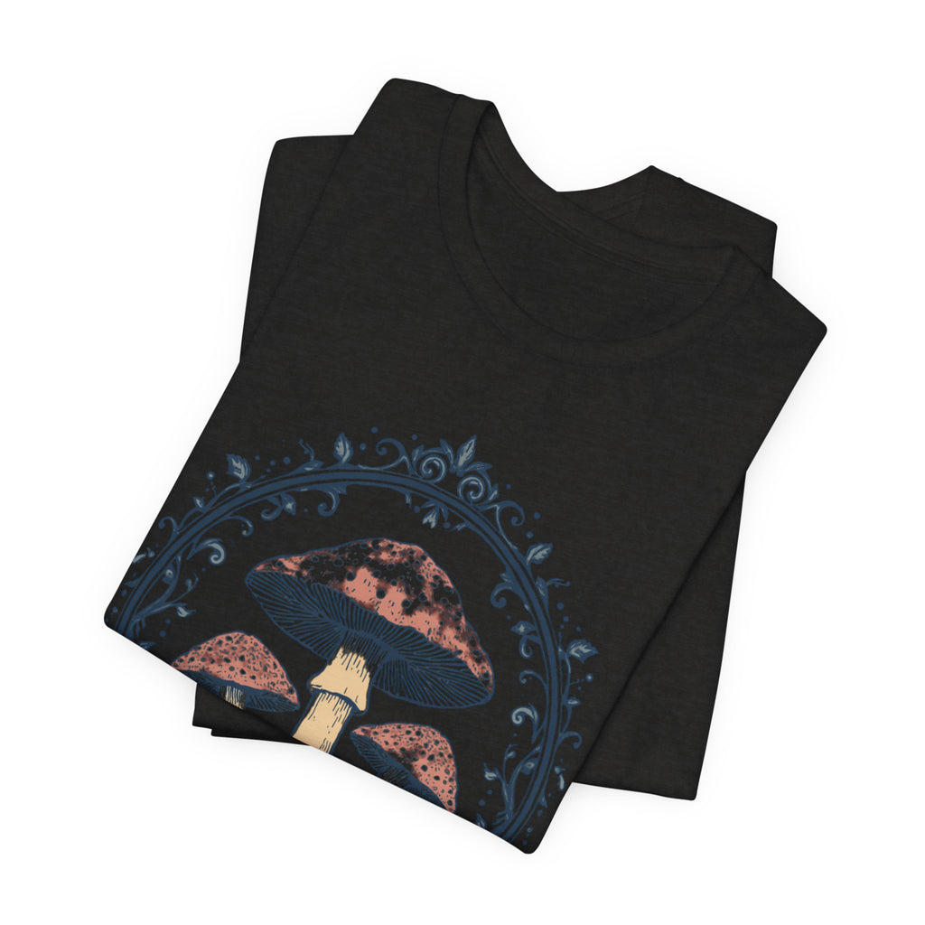Mushroom Meadow Tee — Vintage Botanical Fungi Graphic T-Shirt