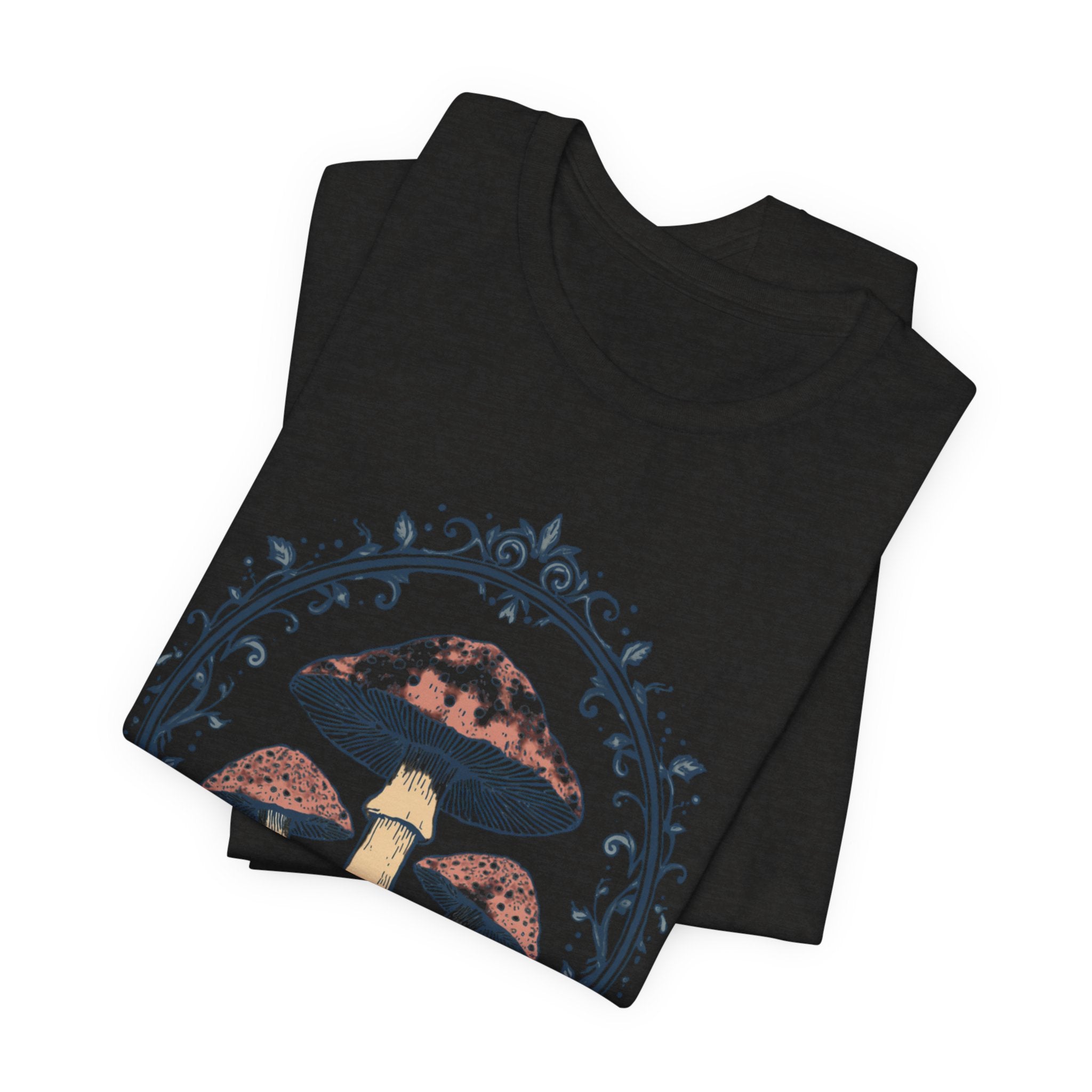 Mushroom Meadow Tee — Vintage Botanical Fungi Graphic T-Shirt