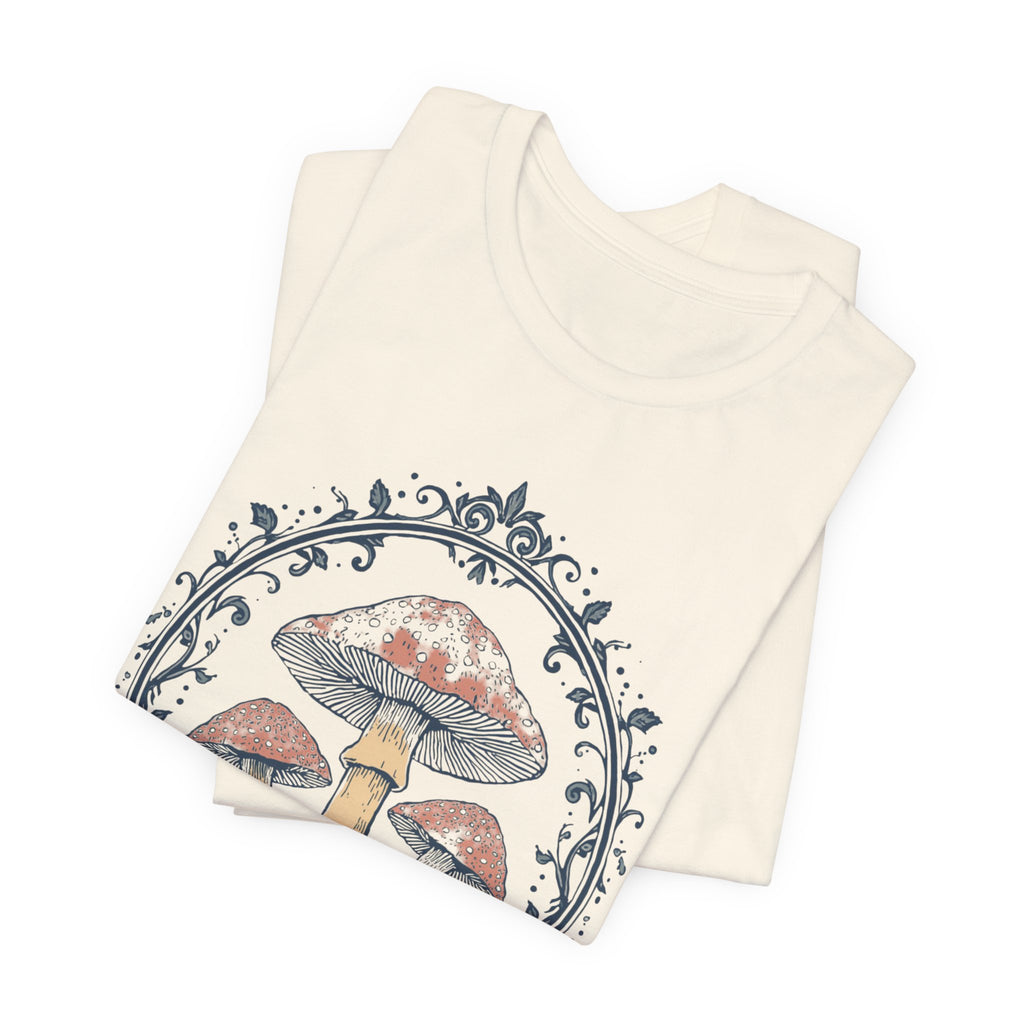 Mushroom Meadow Tee — Vintage Botanical Fungi Graphic T-Shirt
