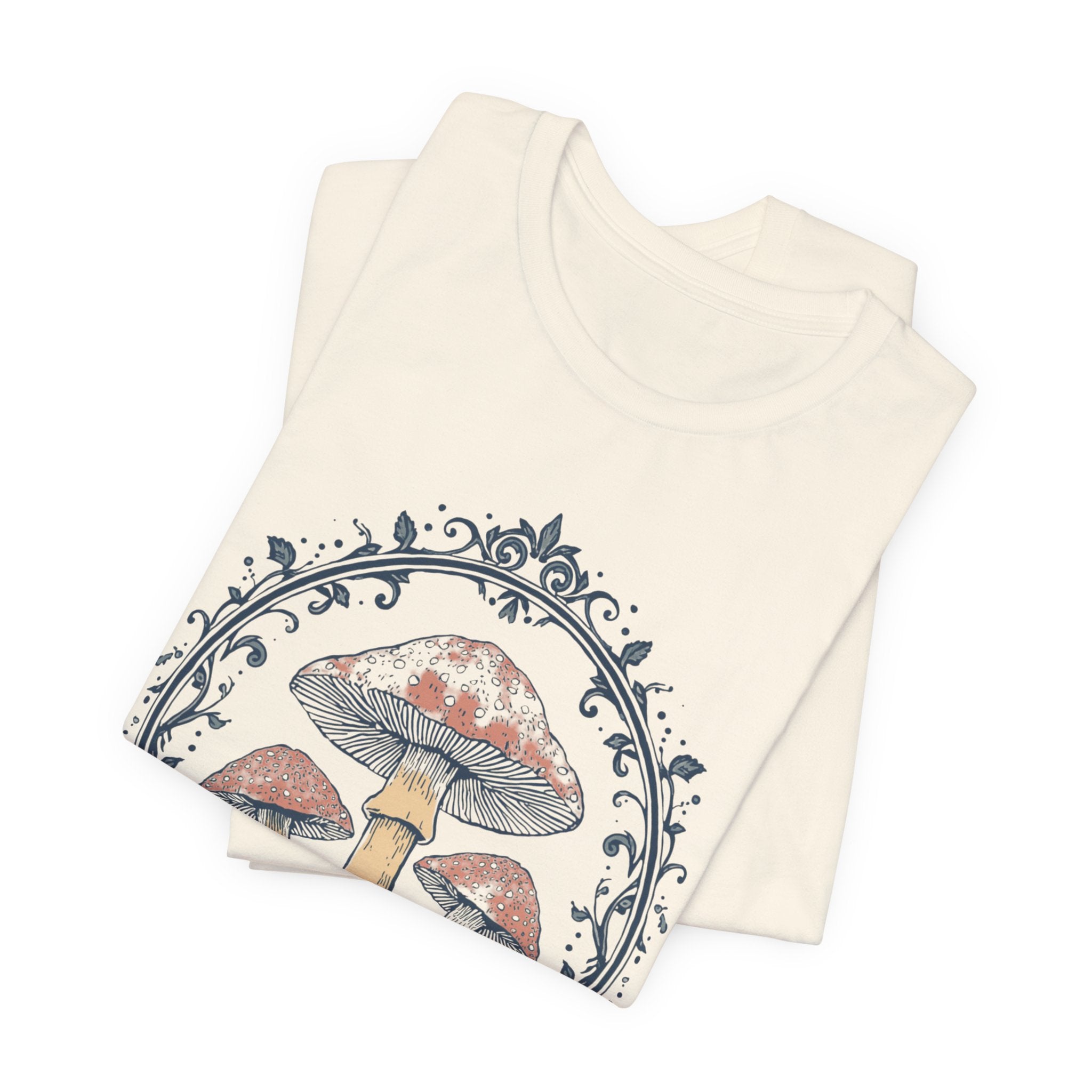 Mushroom Meadow Tee — Vintage Botanical Fungi Graphic T-Shirt