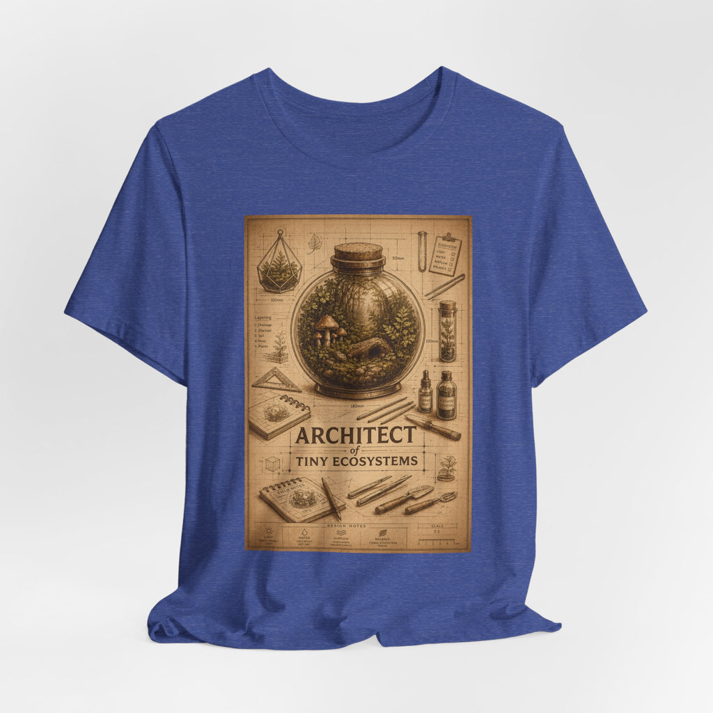 Architect of Tiny Ecosystems T-Shirt — Terrarium Builder Vintage Diagram Tee