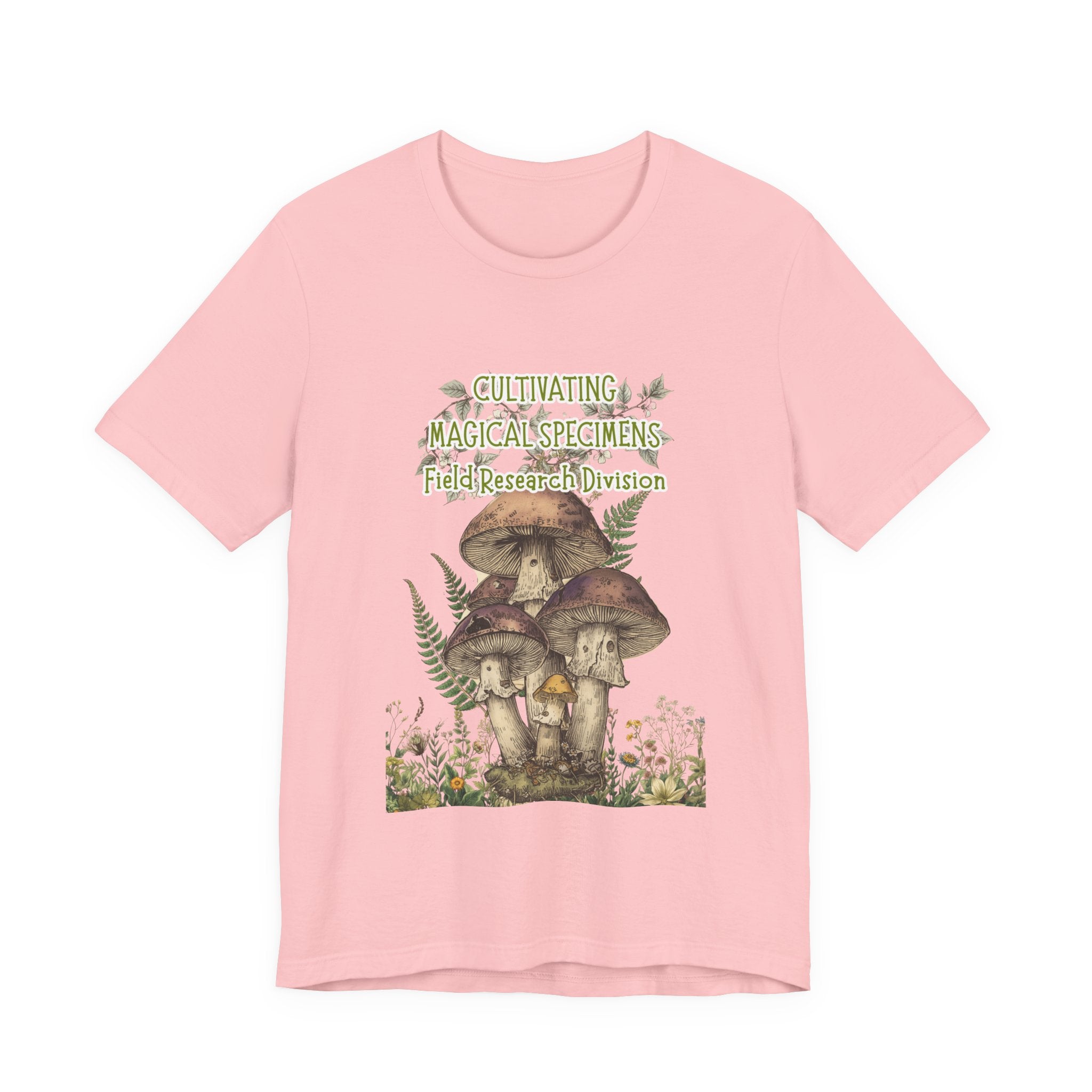 Mushroom Field Research Tee — "Cultivating Magical Specimens" Botanical Graphic Shirt