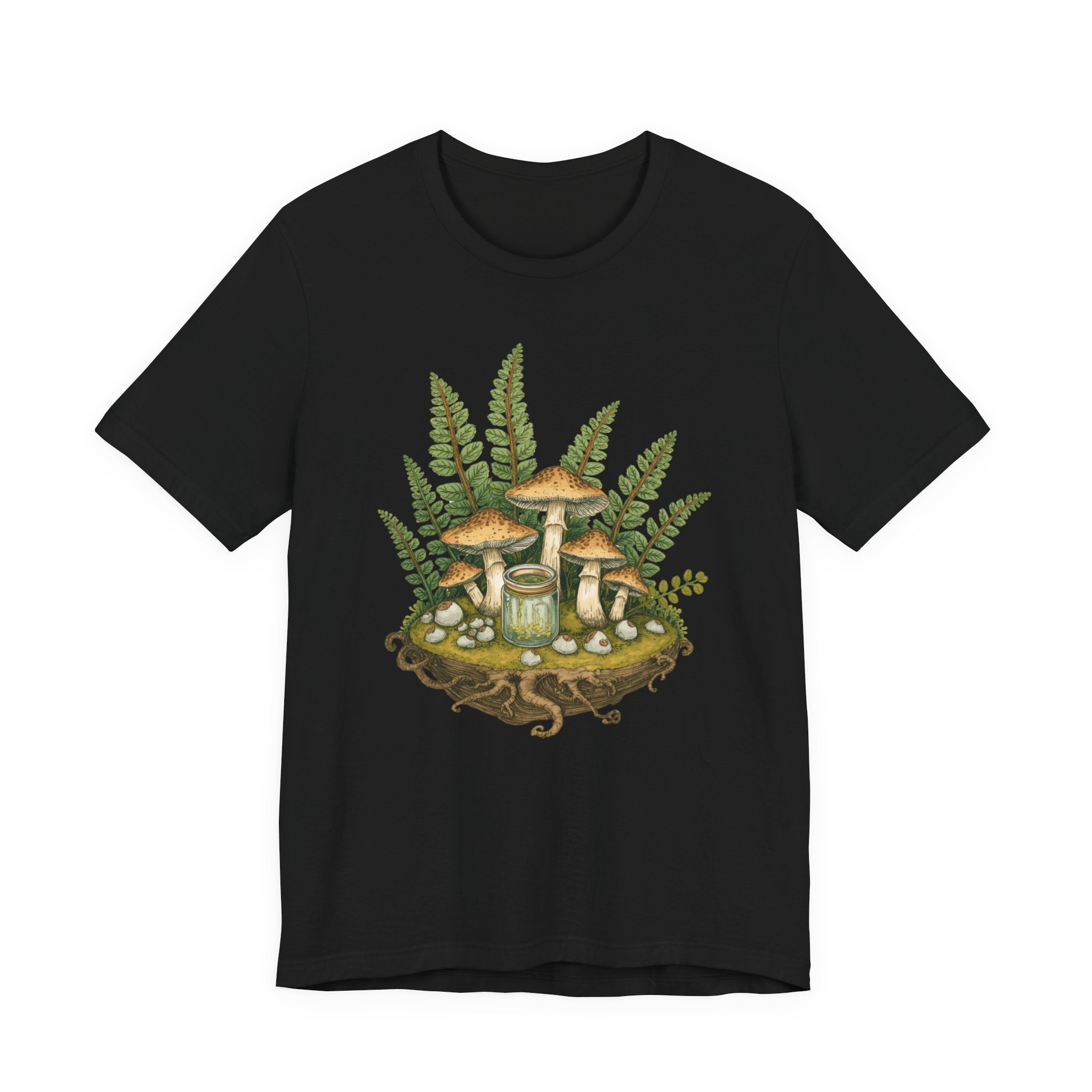 Mushroom Forest Tee — Ferns & Fairy Fungi Graphic T-Shirt