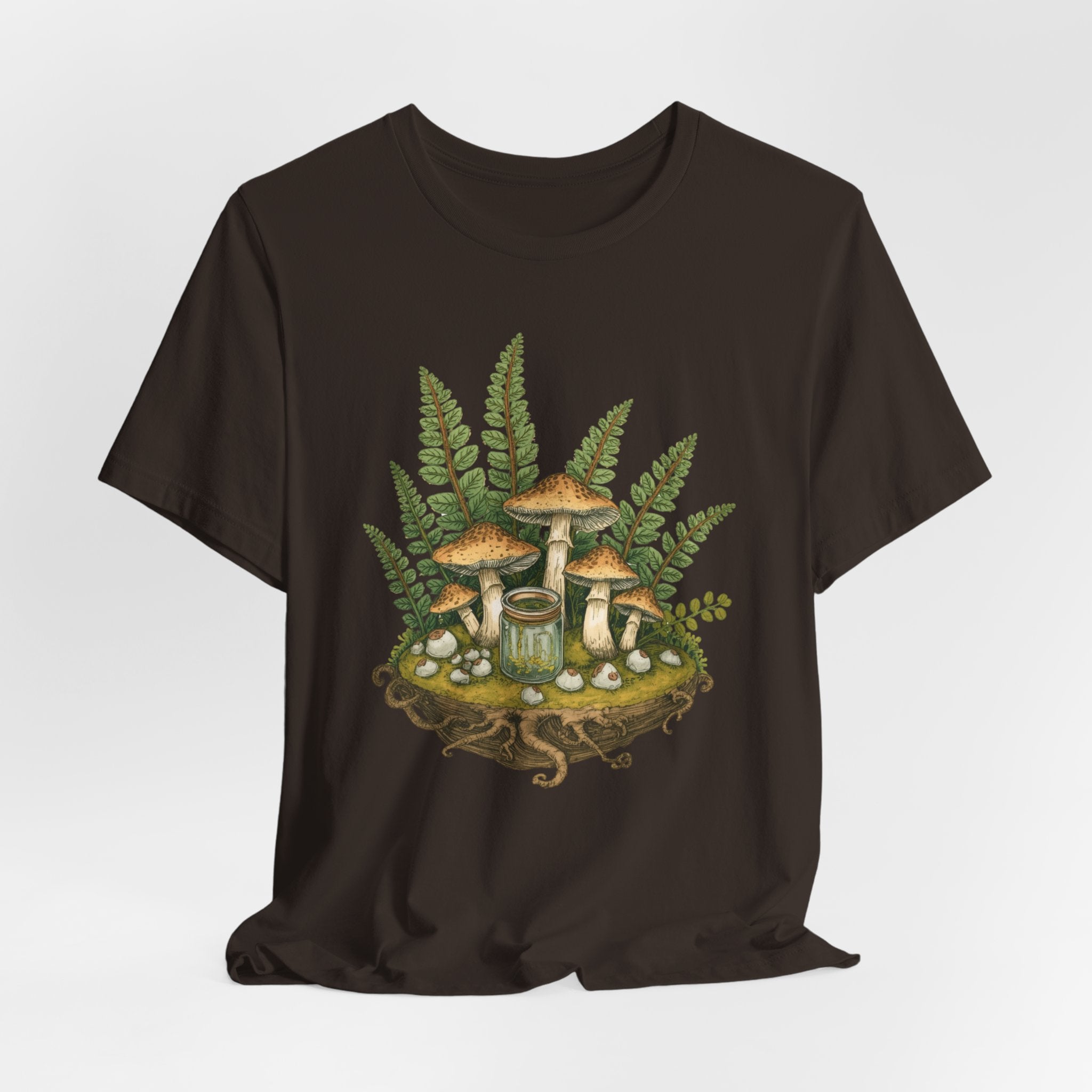 Mushroom Forest Tee — Ferns & Fairy Fungi Graphic T-Shirt