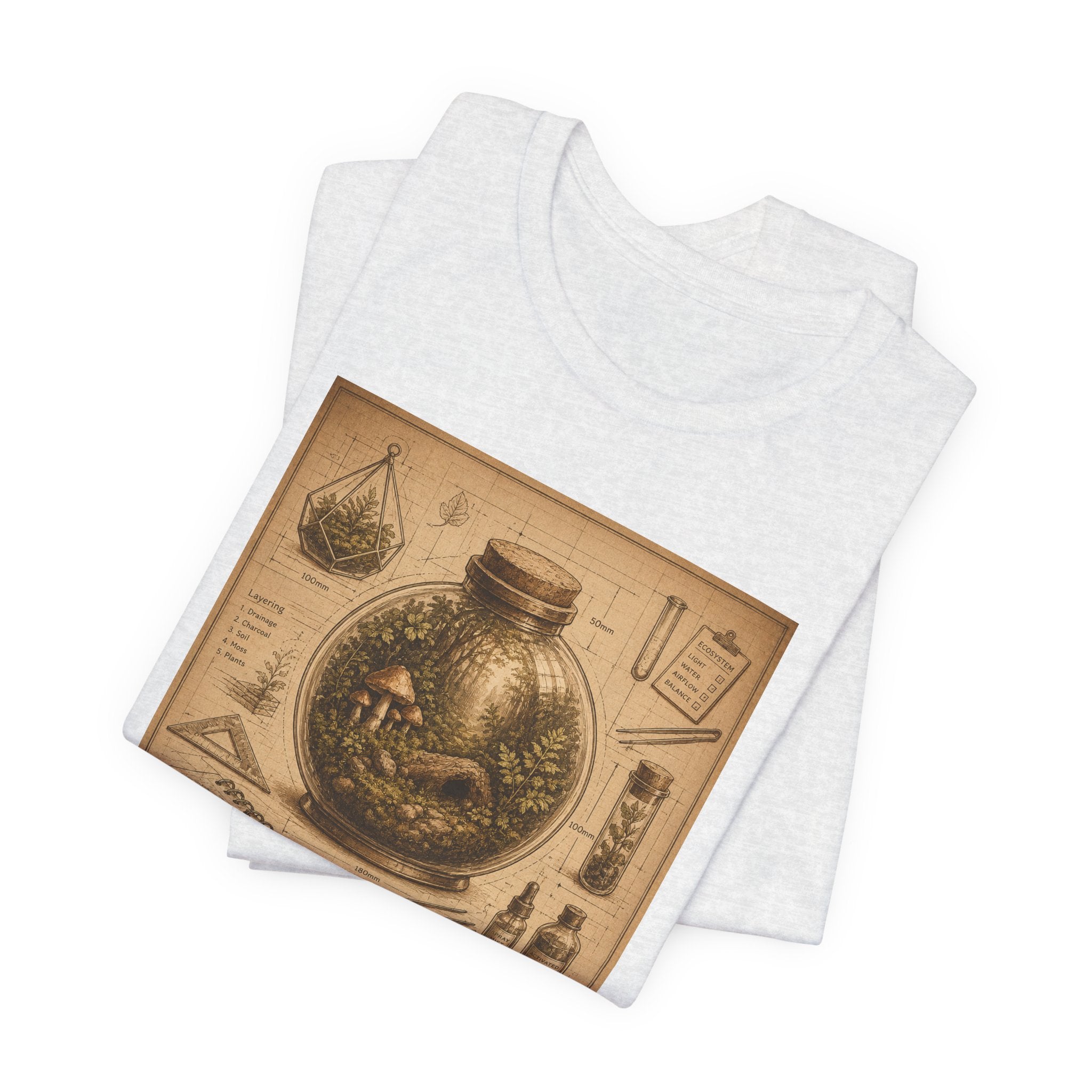 Architect of Tiny Ecosystems T-Shirt — Terrarium Builder Vintage Diagram Tee