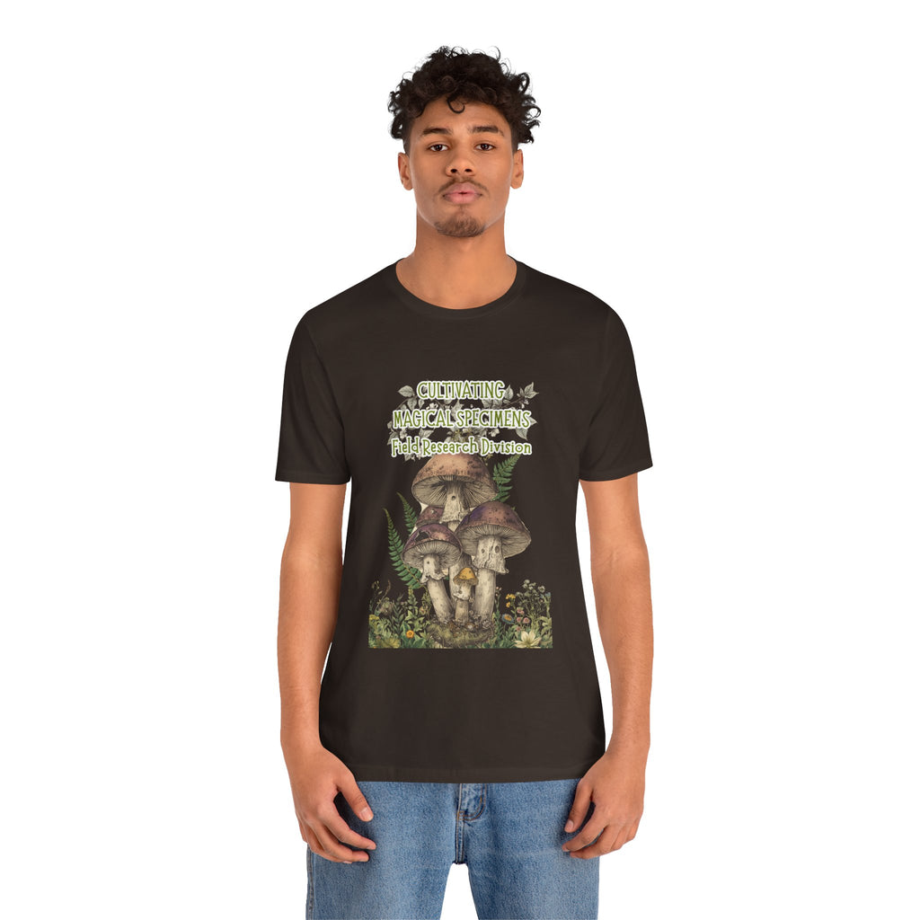 Mushroom Field Research Tee — "Cultivating Magical Specimens" Botanical Graphic Shirt