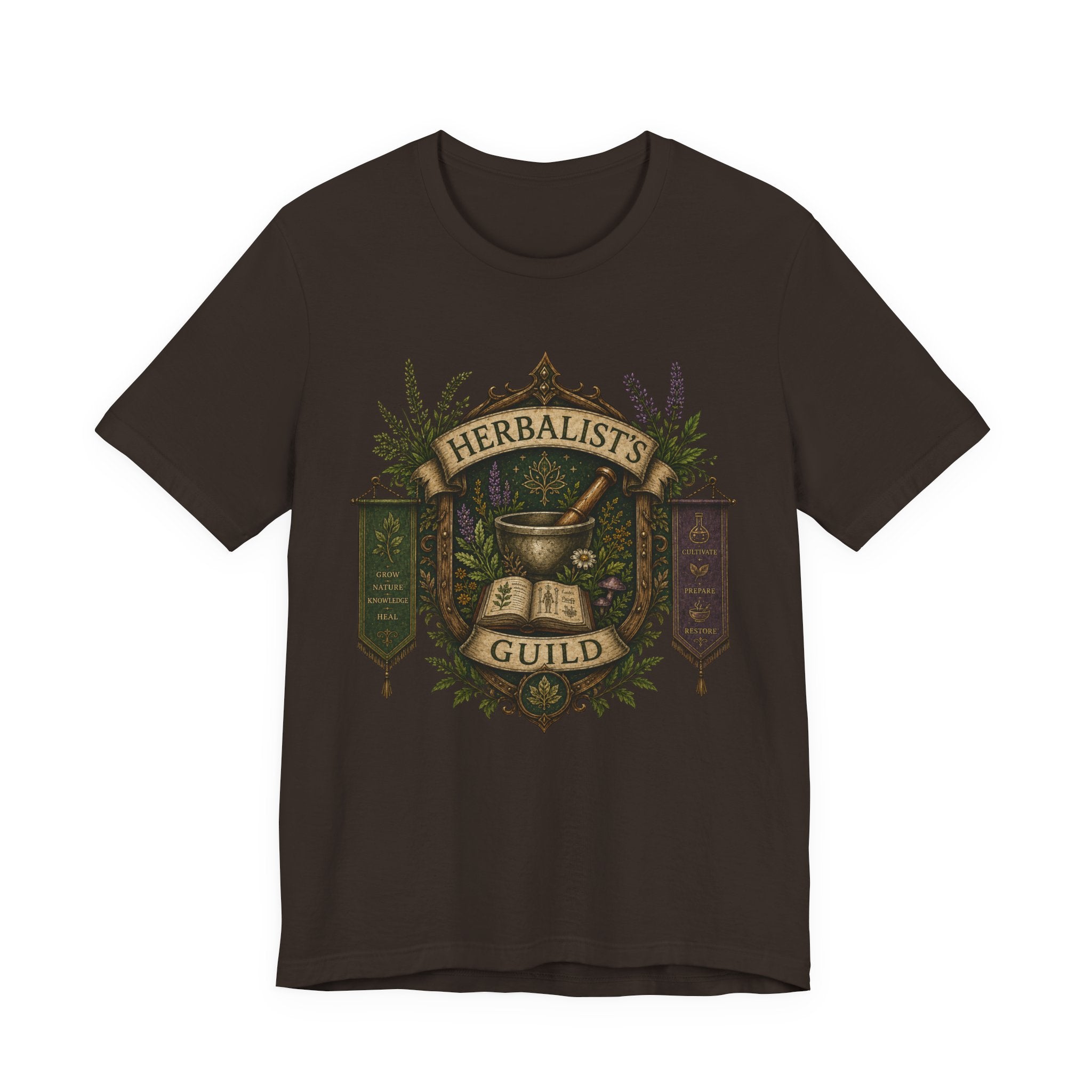 Herbalists Guild Tee — Vintage Apothecary Mortar & Pestle T-Shirt