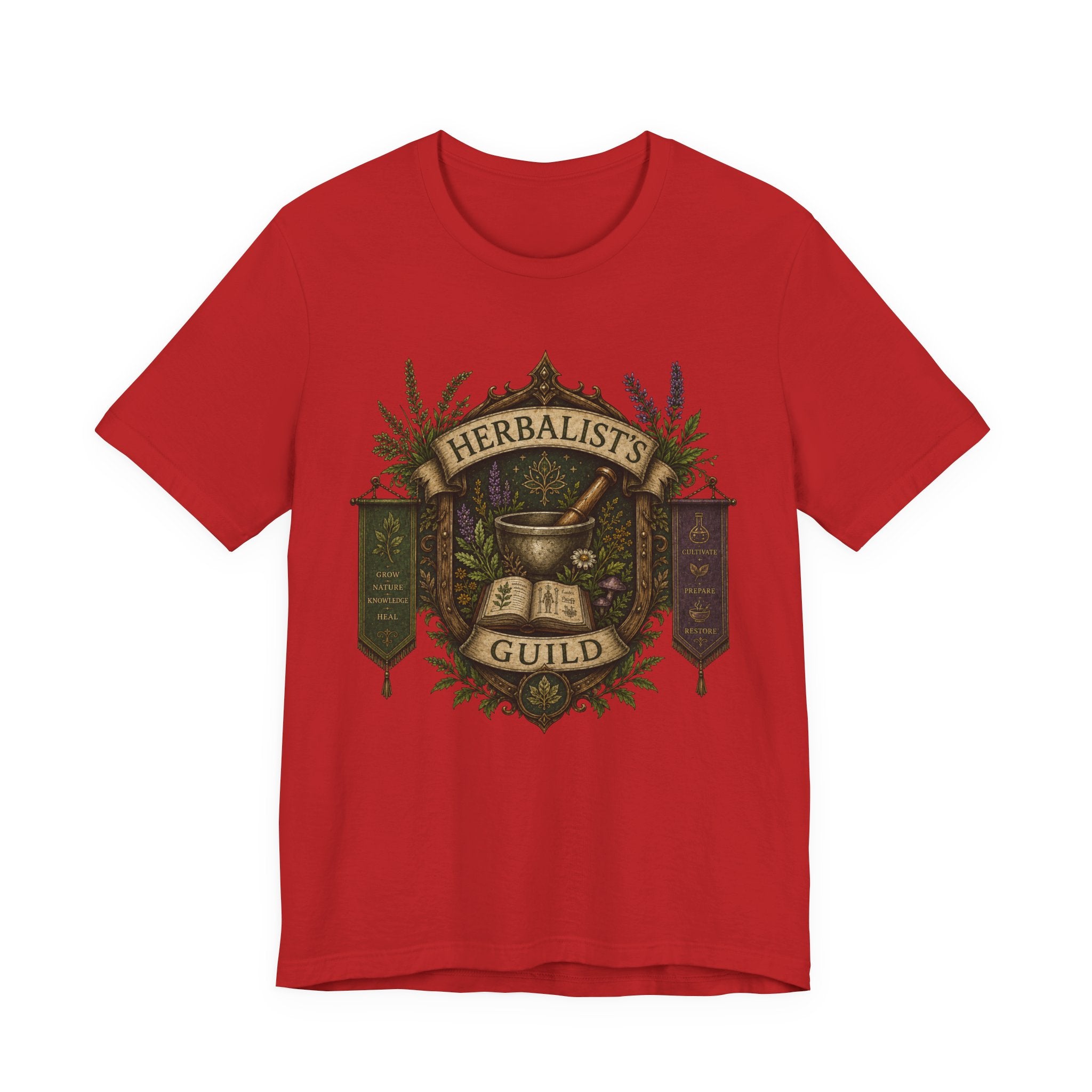 Herbalists Guild Tee — Vintage Apothecary Mortar & Pestle T-Shirt