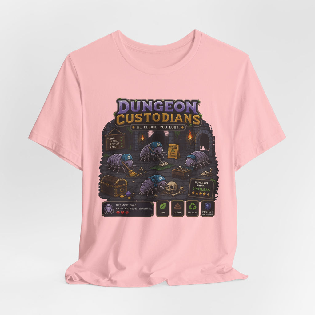 Dungeon Custodians T‑Shirt — Retro Pixel RPG Monsters Gaming Tee