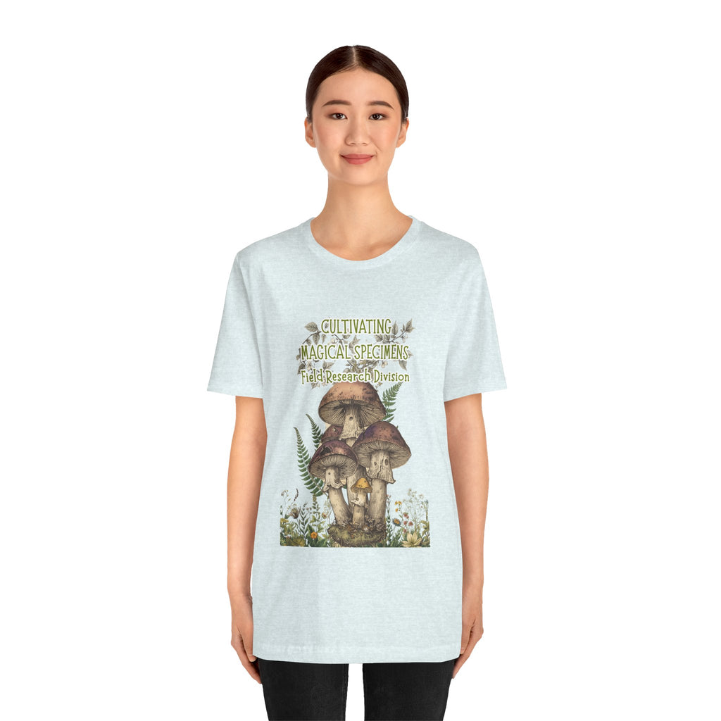 Mushroom Field Research Tee — "Cultivating Magical Specimens" Botanical Graphic Shirt