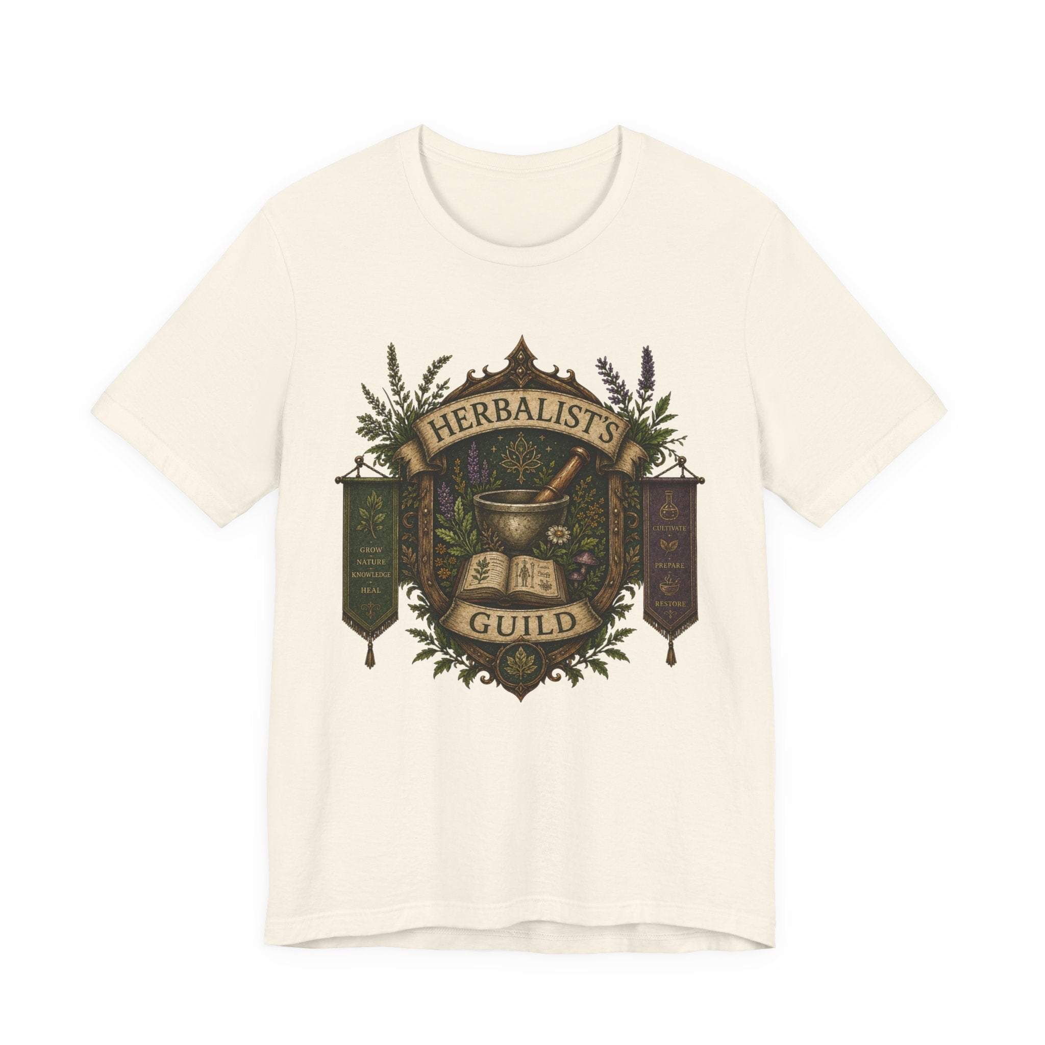 Herbalists Guild Tee — Vintage Apothecary Mortar & Pestle T-Shirt