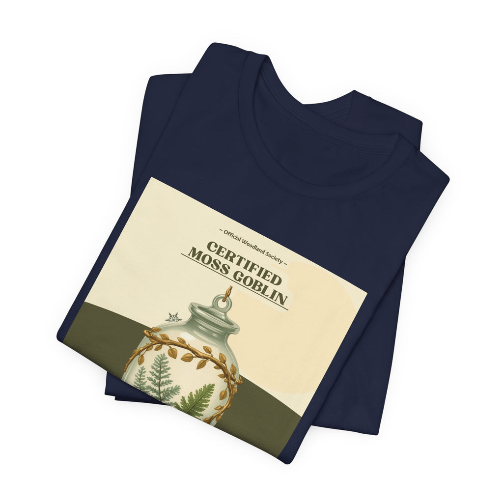 Moss Goblin Tee – 'Certified Moss Goblin' Botanical Jar Graphic T‑Shirt