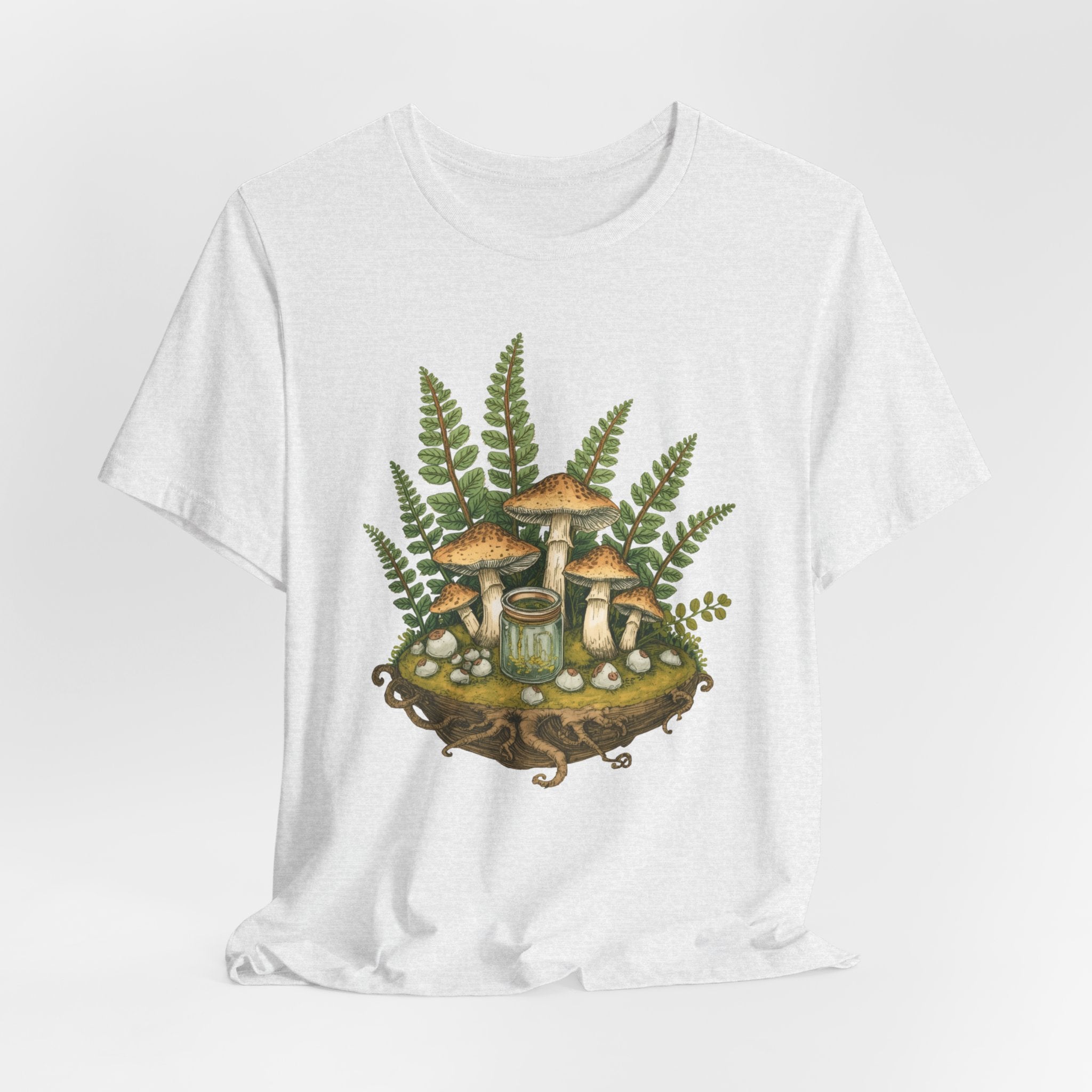 Mushroom Forest Tee — Ferns & Fairy Fungi Graphic T-Shirt