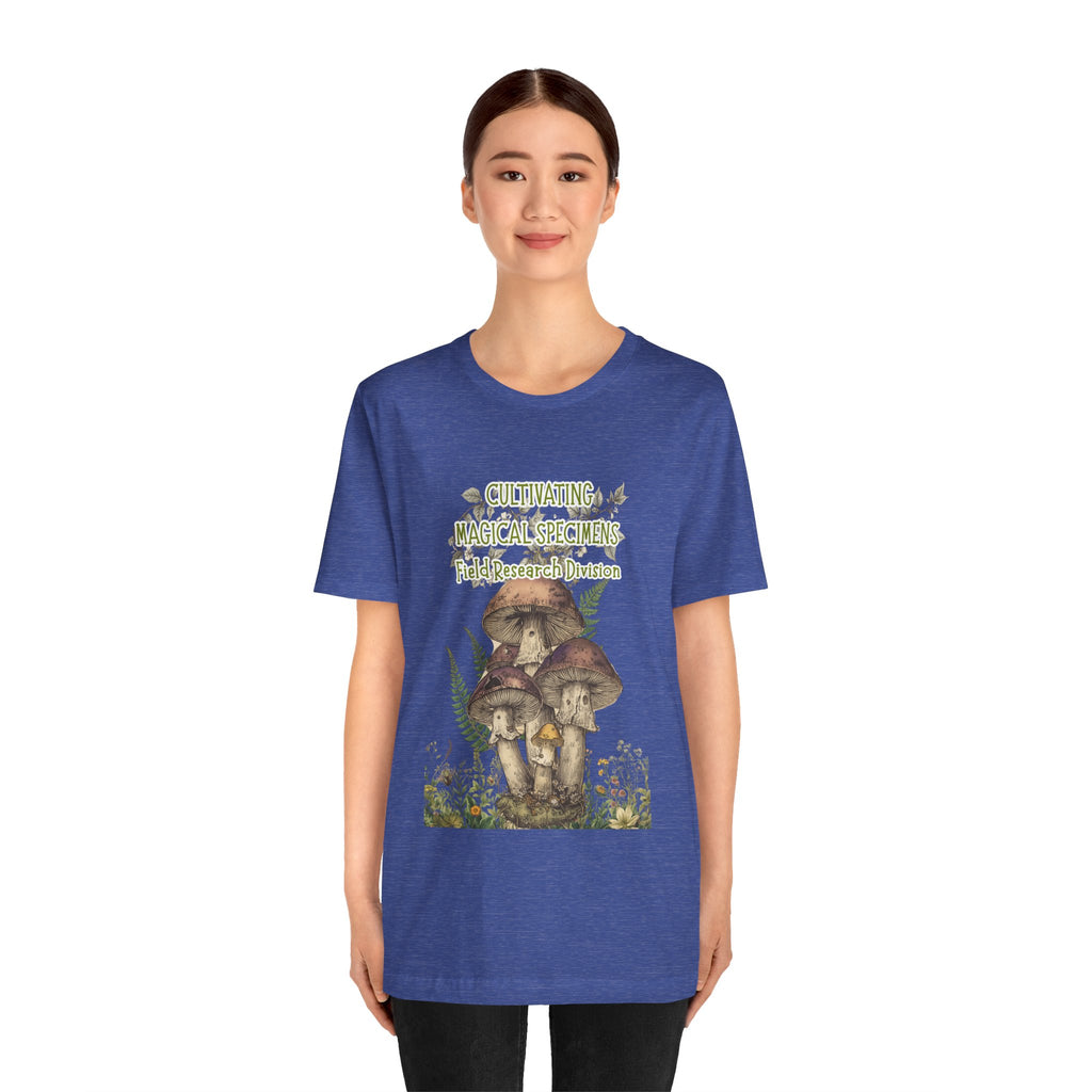 Mushroom Field Research Tee — "Cultivating Magical Specimens" Botanical Graphic Shirt
